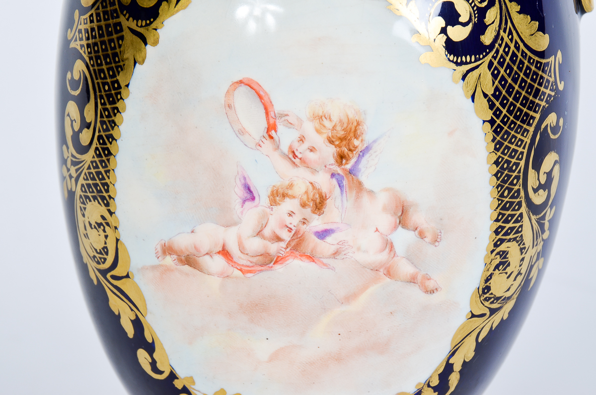 Ornate Antique Hungarian Urn by J. Fischer