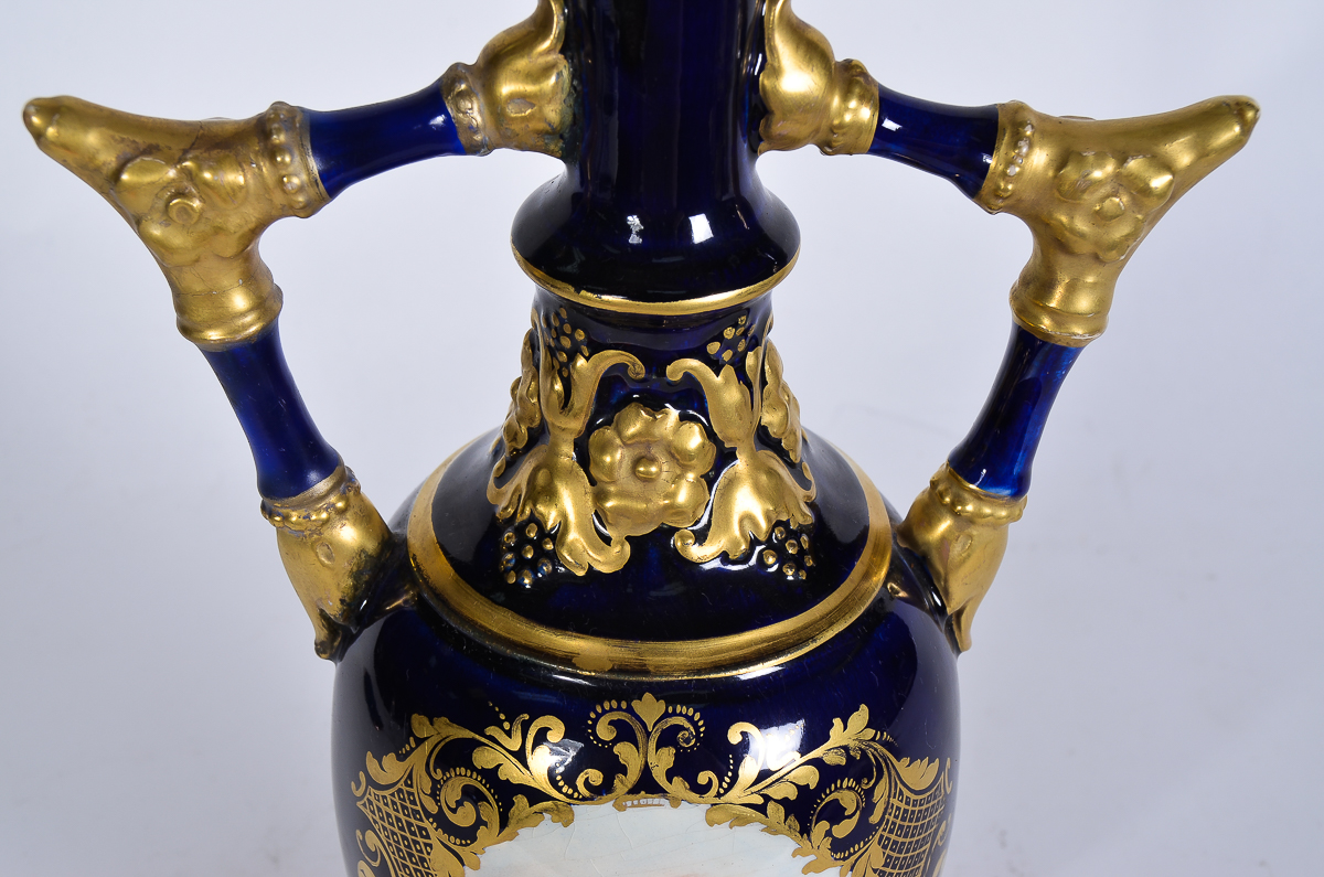 Ornate Antique Hungarian Urn by J. Fischer
