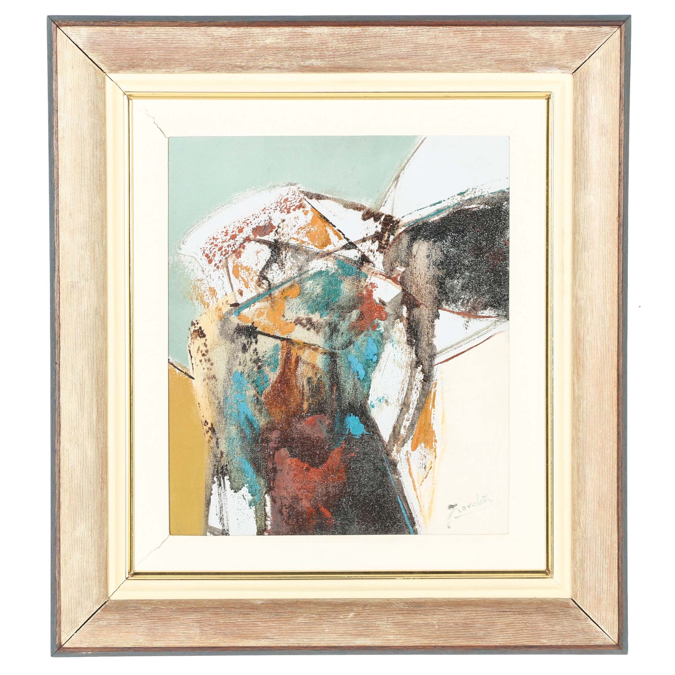 Leonidas Zavaleta Abstract Oil Painting on Canvas