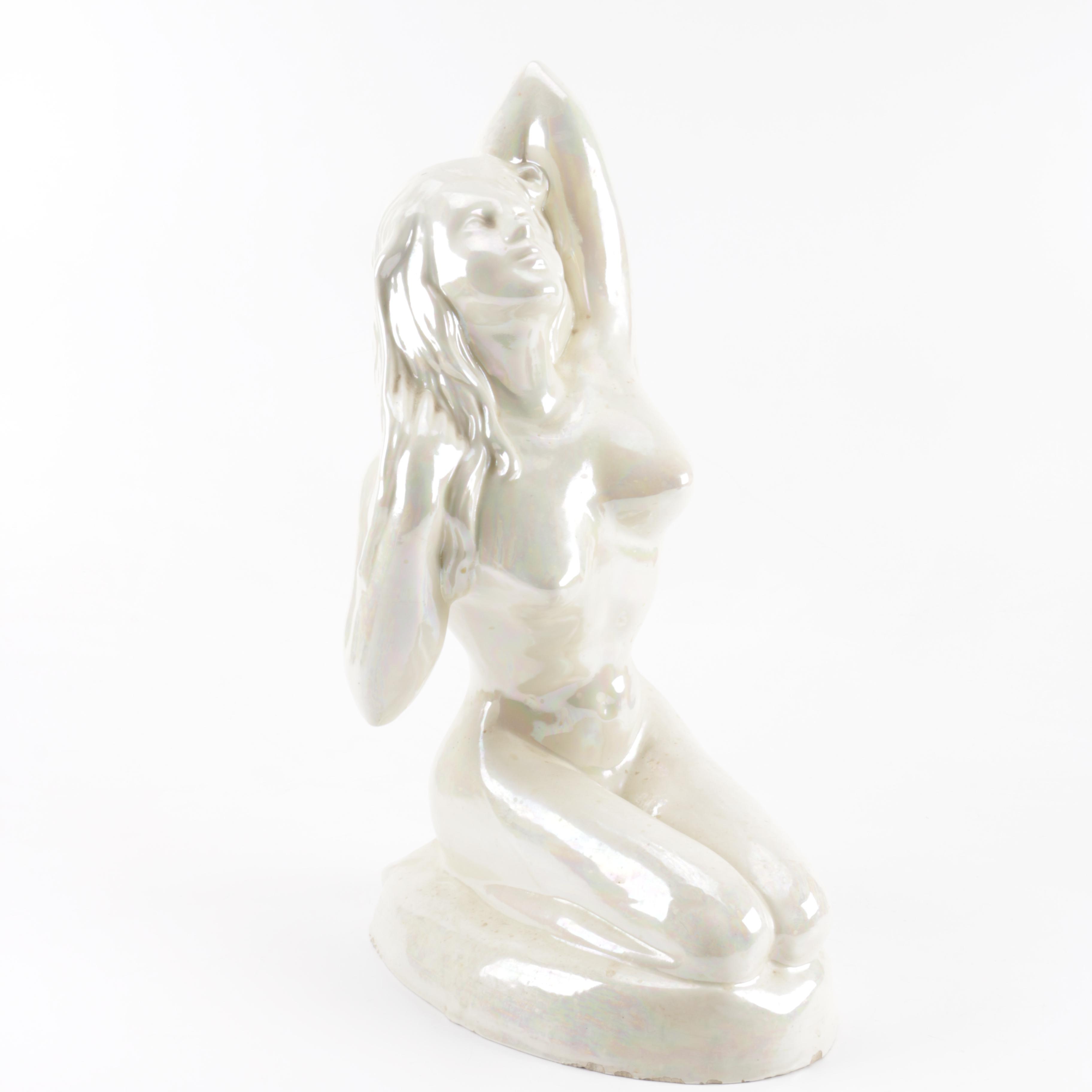 Plaster Female Nude Figurine