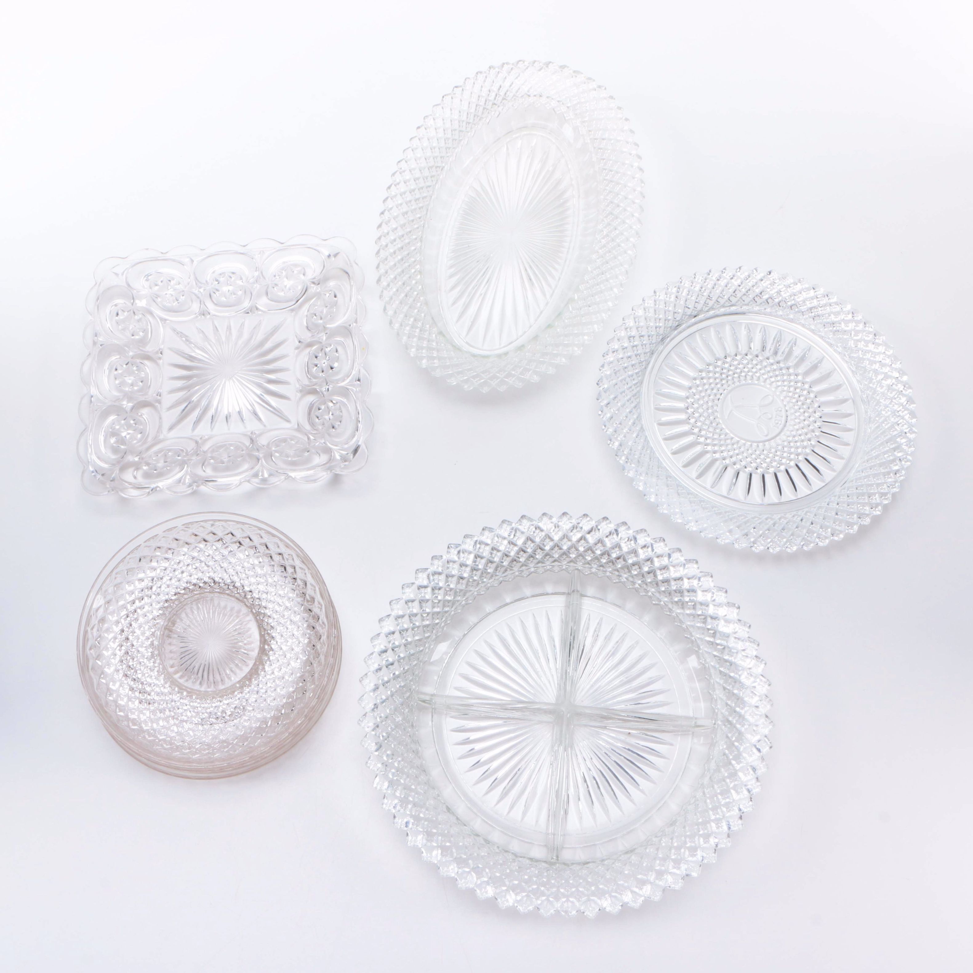 Assorted Pressed Glass Plates