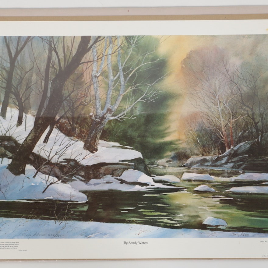 Doug Adams Limited Edition Offset Lithograph "By Sandy Waters"