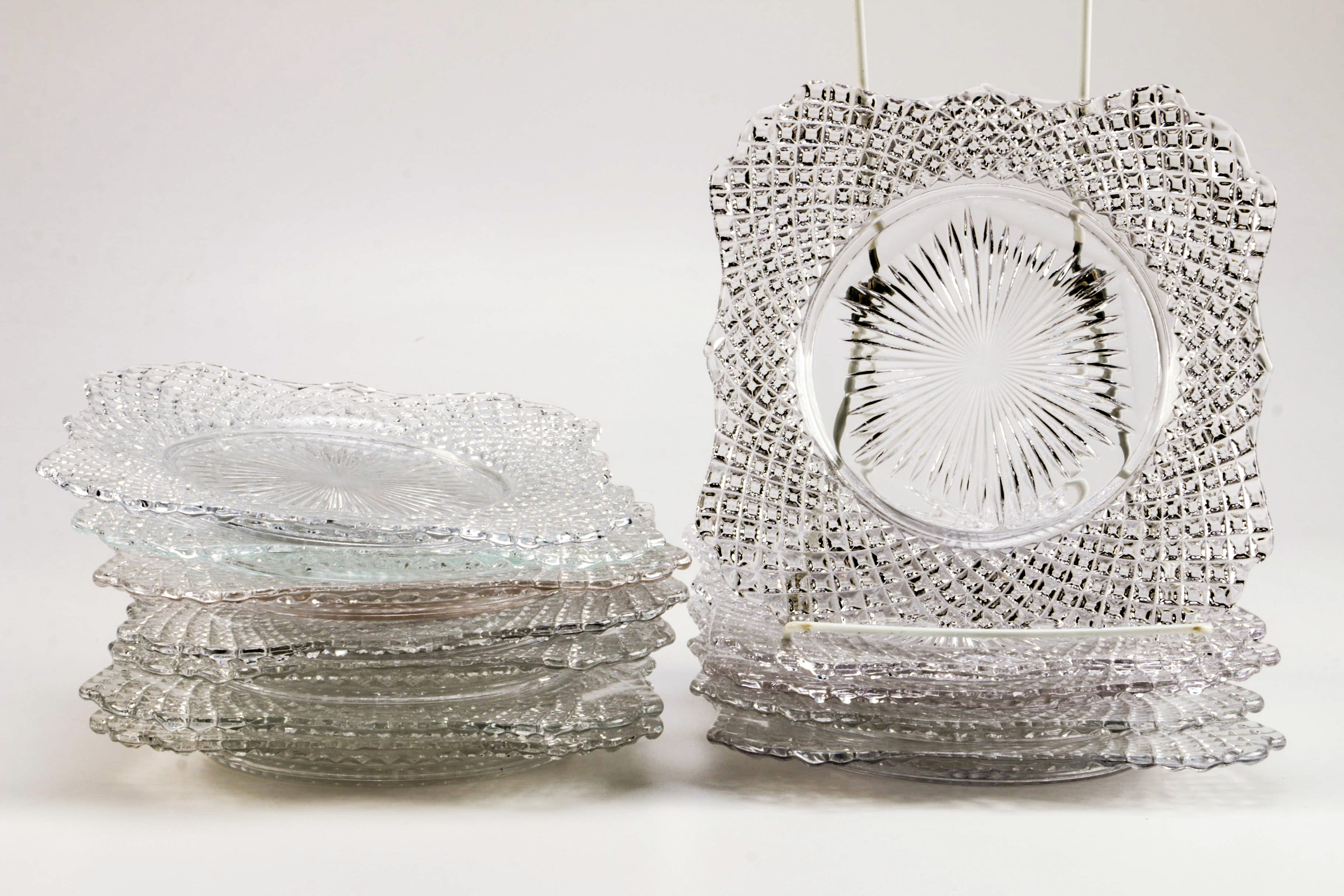 Vintage Pressed Glass Luncheon Plates