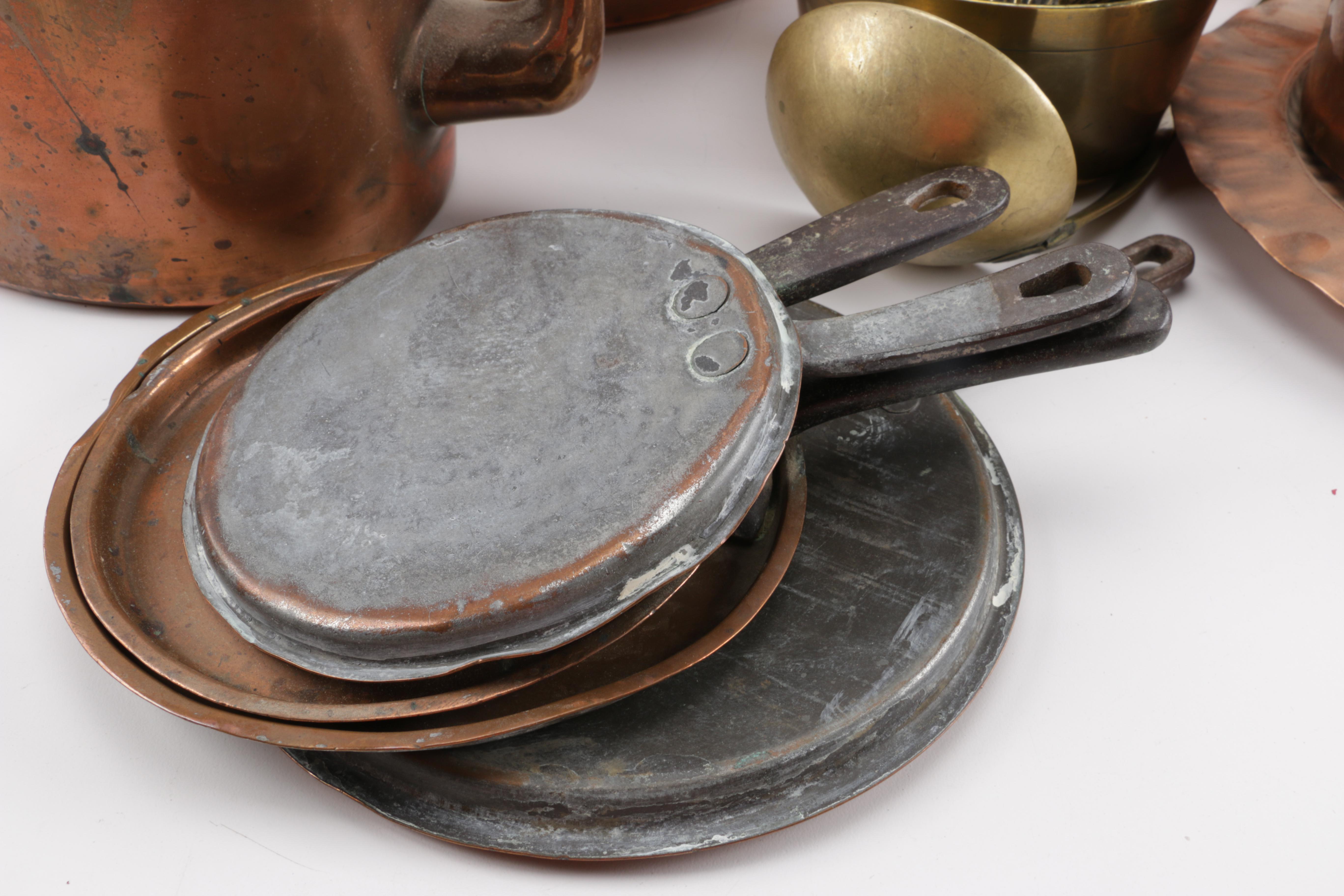 Vintage to Antique Copper and Brass Kitchenalia