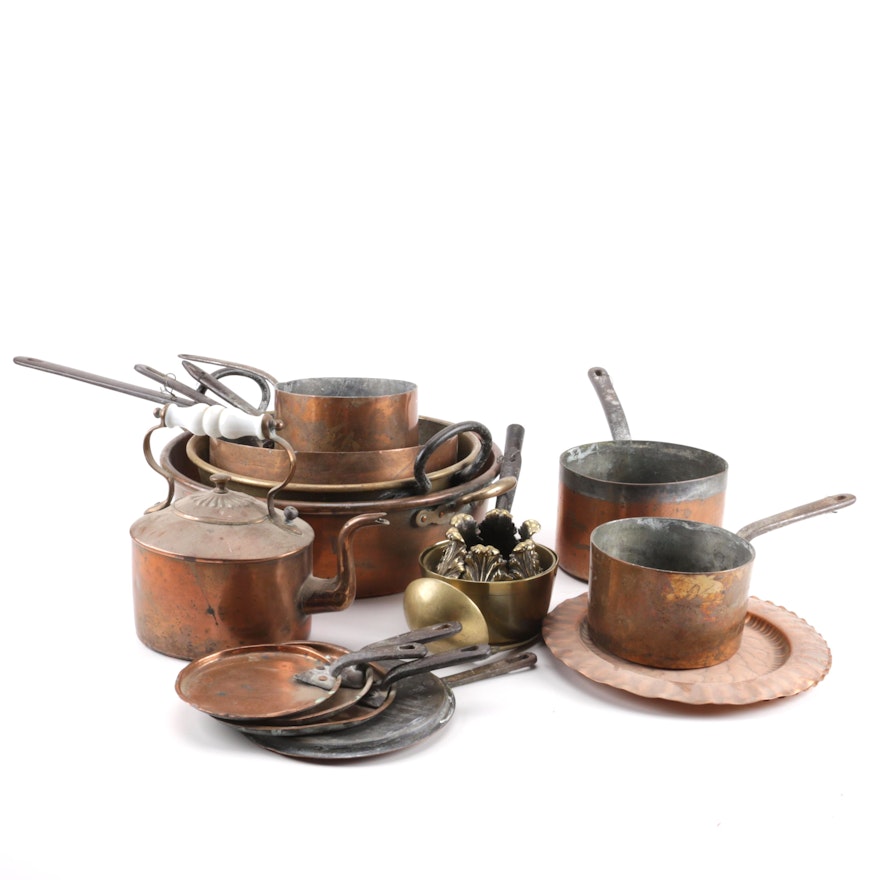 Vintage to Antique Copper and Brass Kitchenalia