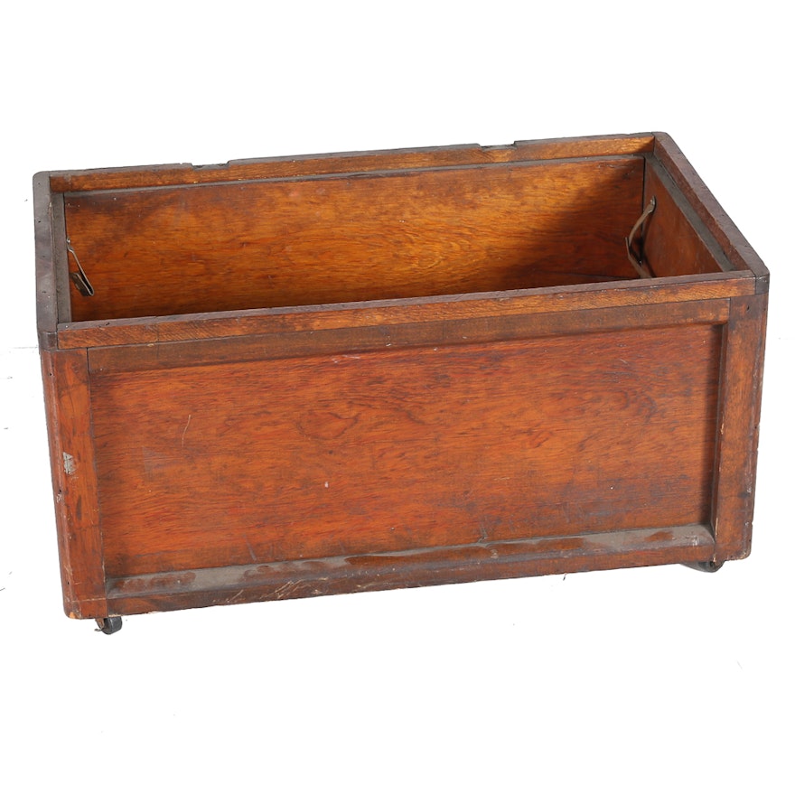 Wooden Bin on Casters