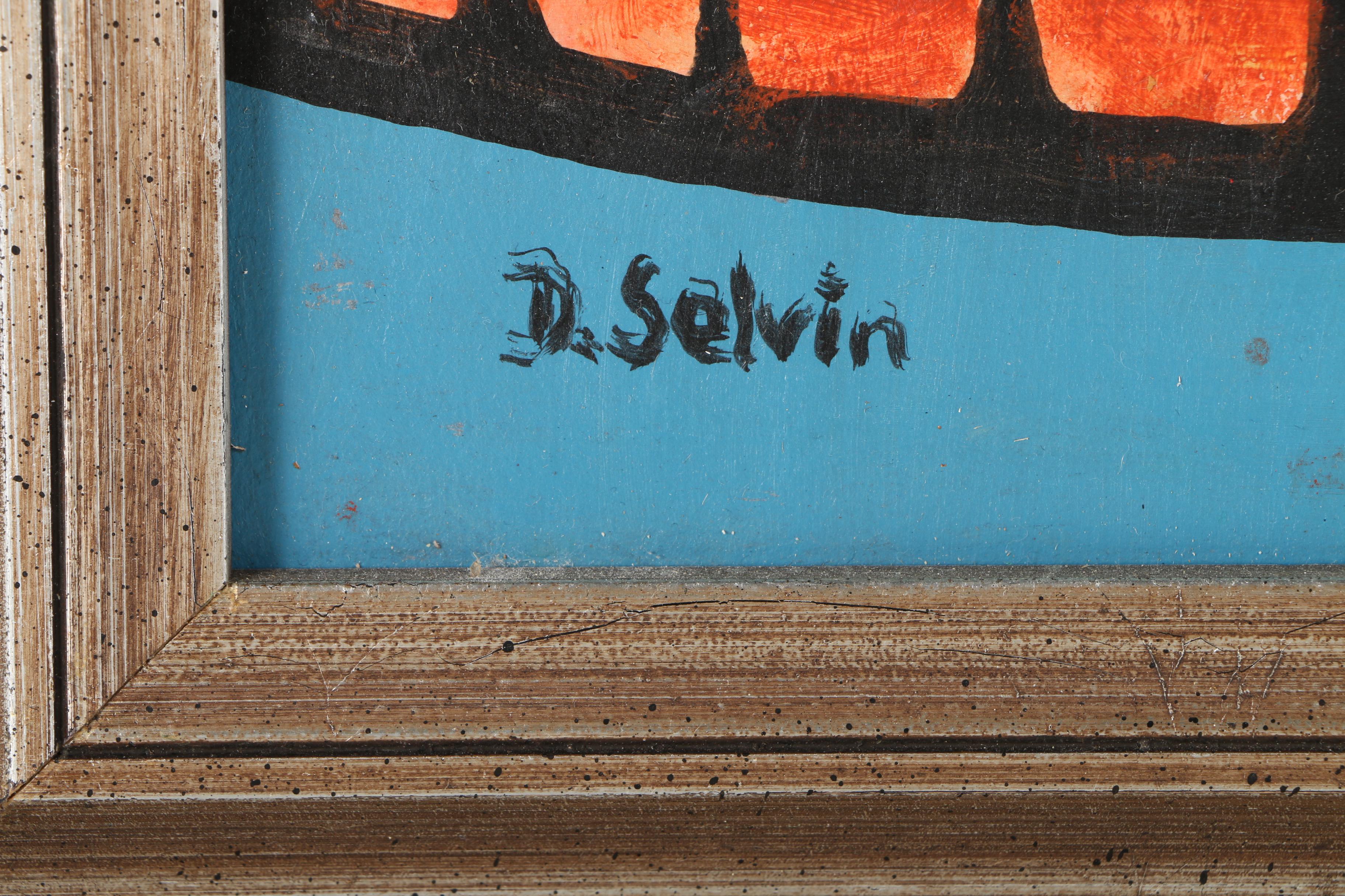 David Selvin Oil Painting on Board "Walking Into the Future"