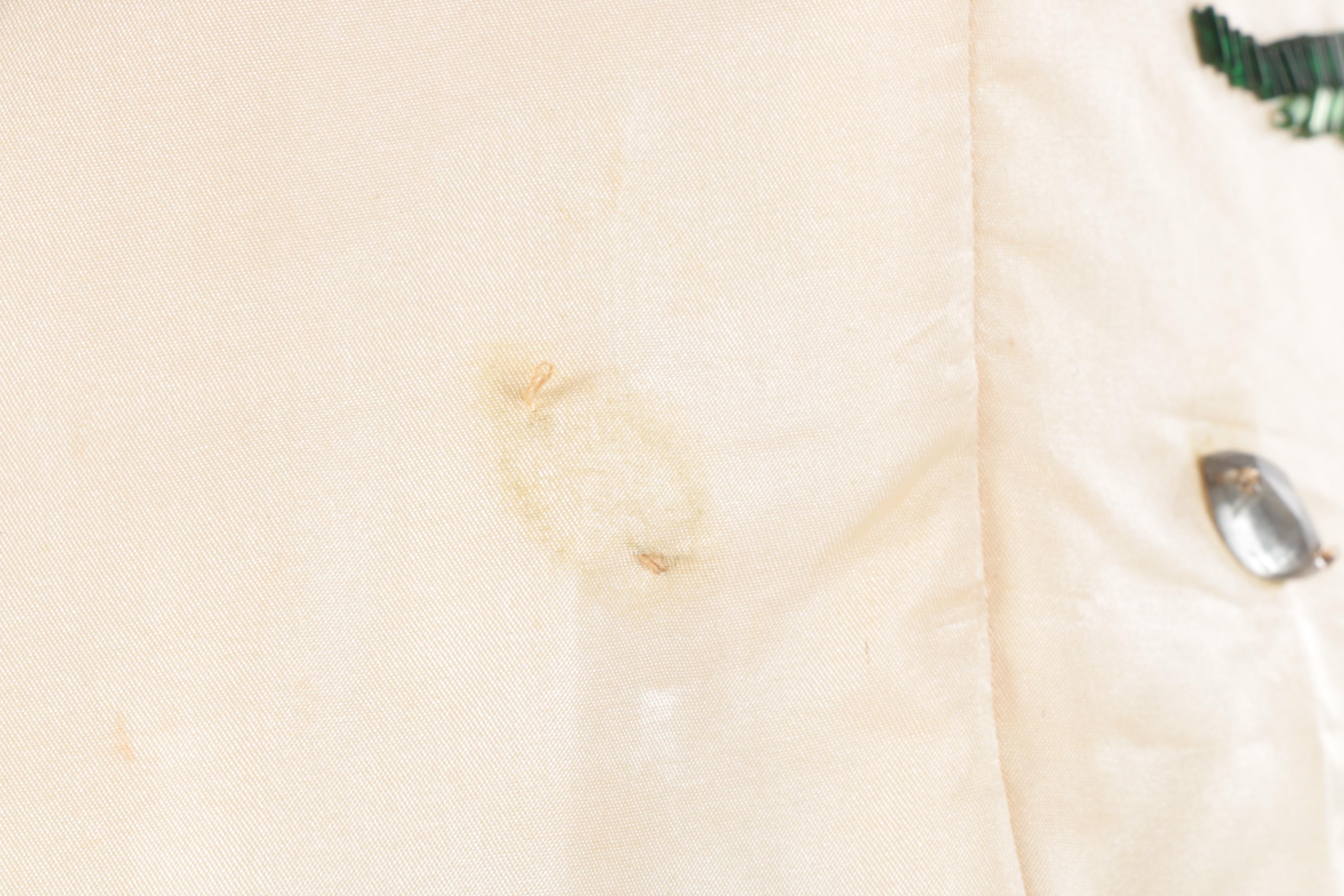 Vintage 1950's Silk Twill Dress with Beaded Accents