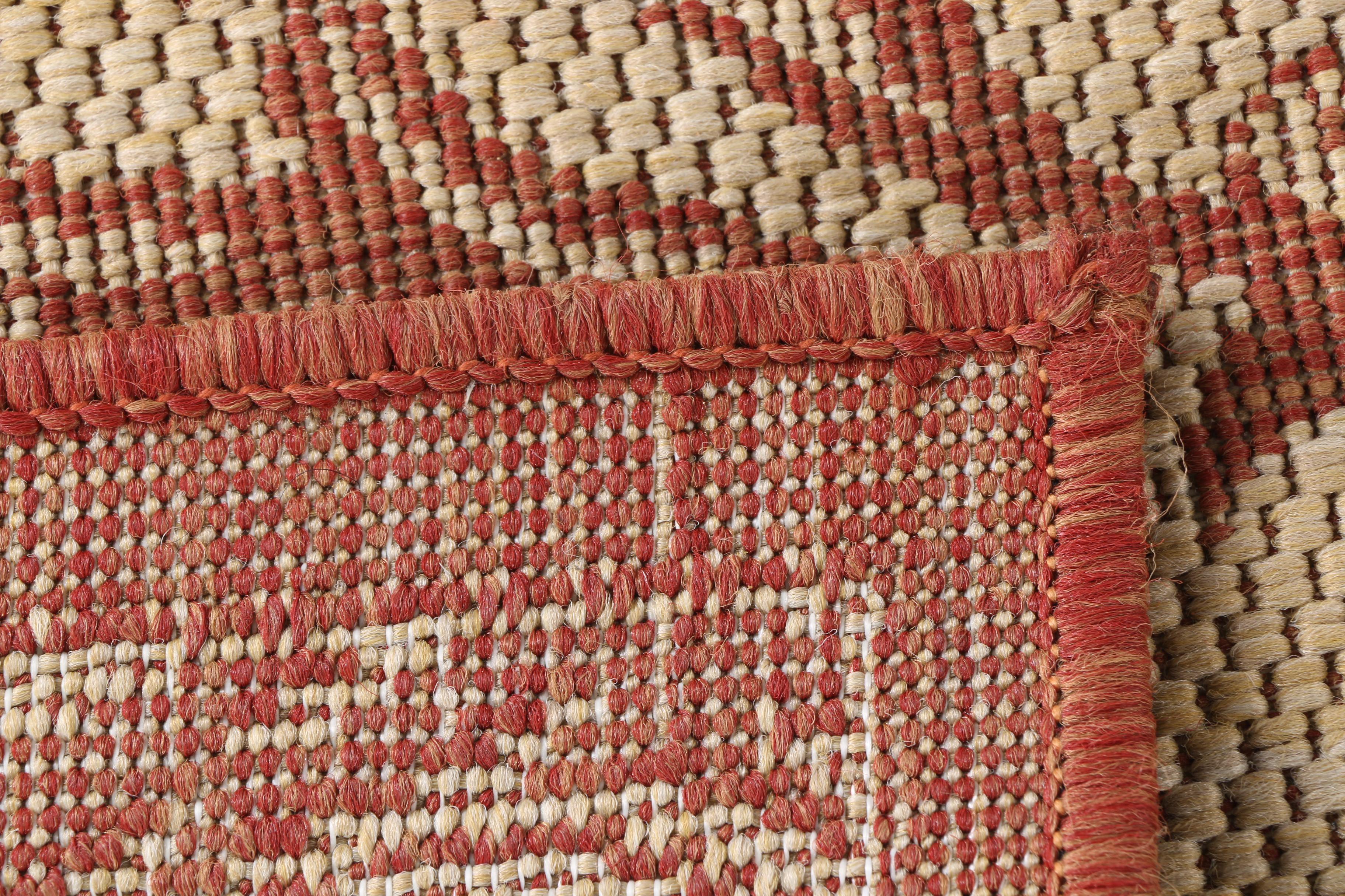 Machine Made American Mills Inc. "Terra Cotta Scroll" Area Rug