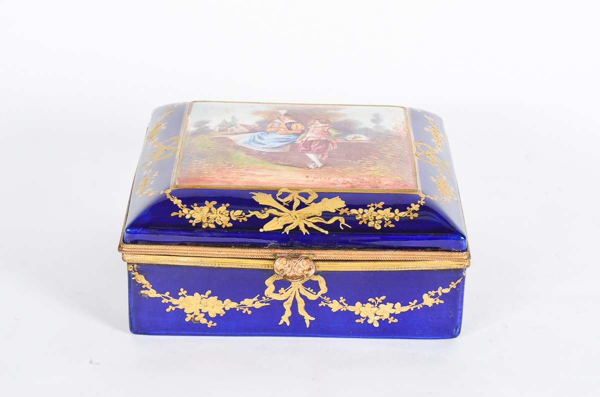 Antique Sevres Porcelain Trinket Box