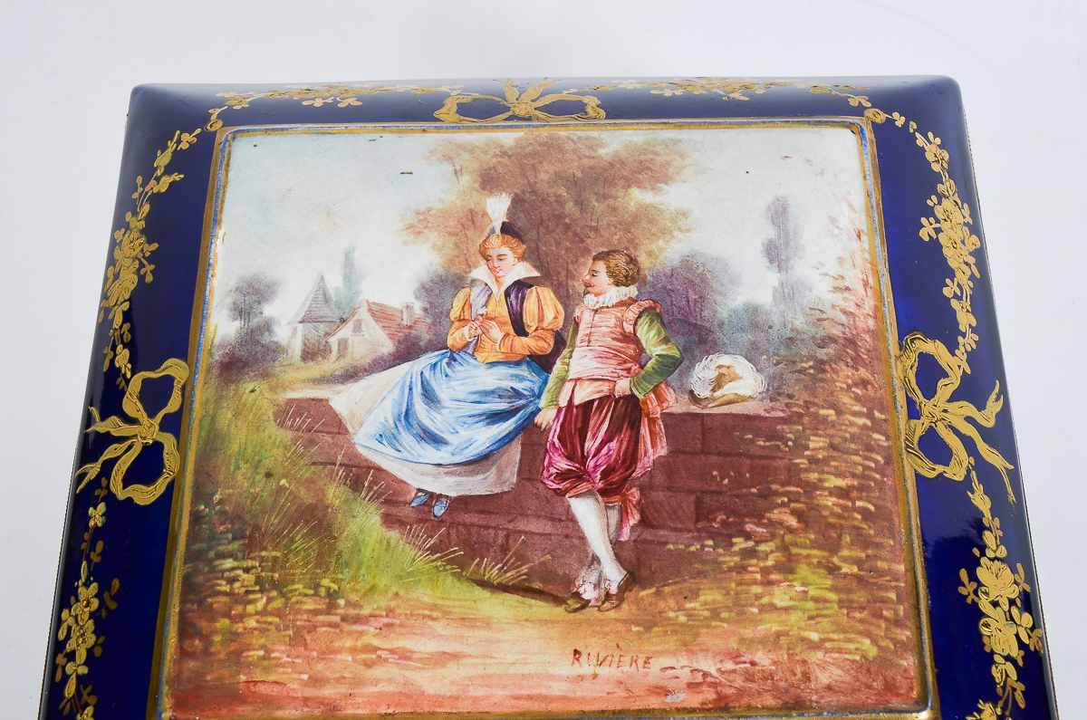 Antique Sevres Porcelain Trinket Box