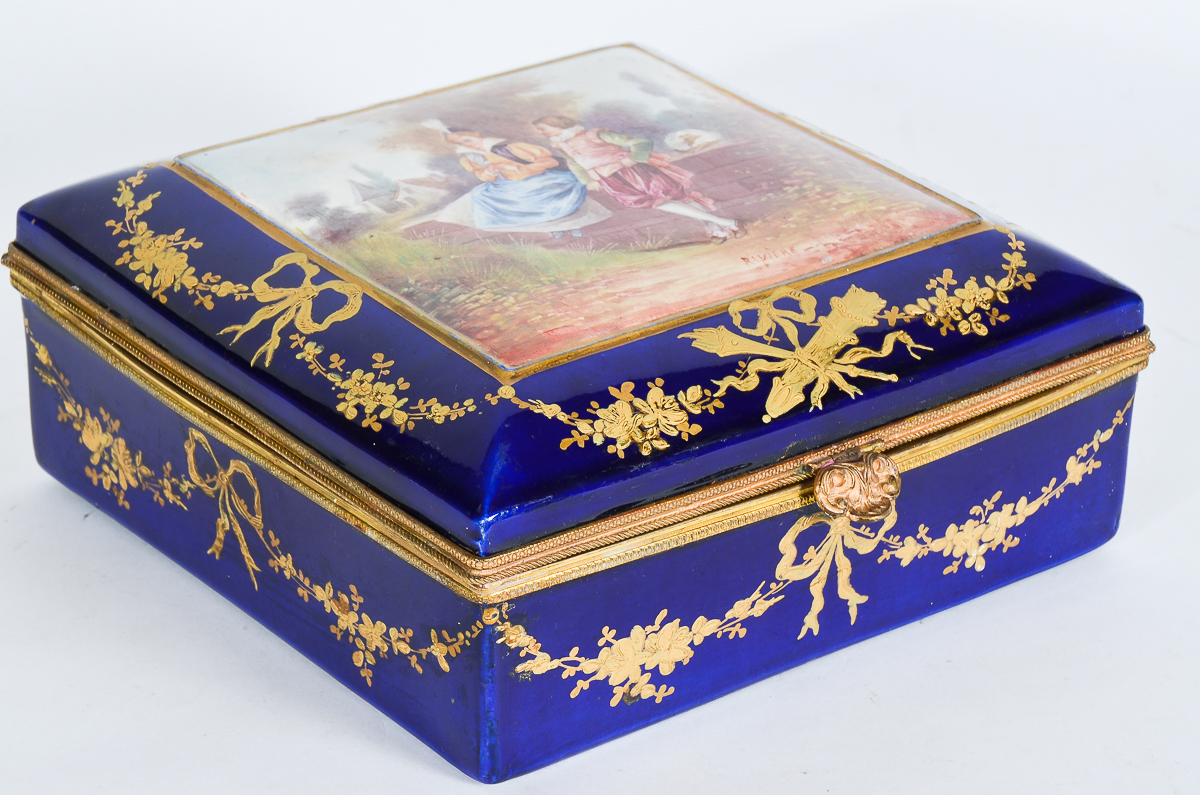 Antique Sevres Porcelain Trinket Box