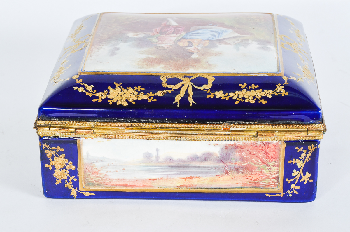 Antique Sevres Porcelain Trinket Box