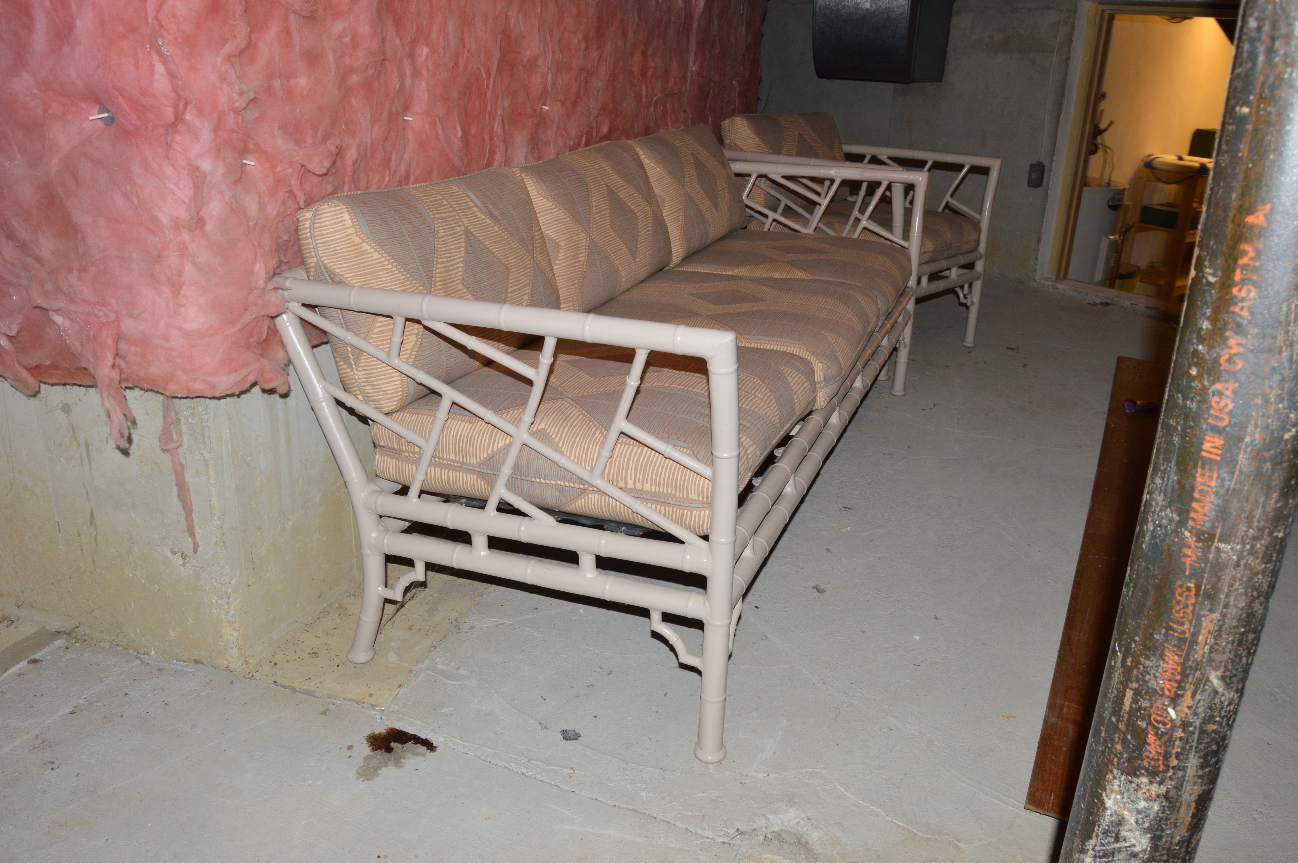 Vintage Meadowcraft Faux Bamboo Sofa and Chair