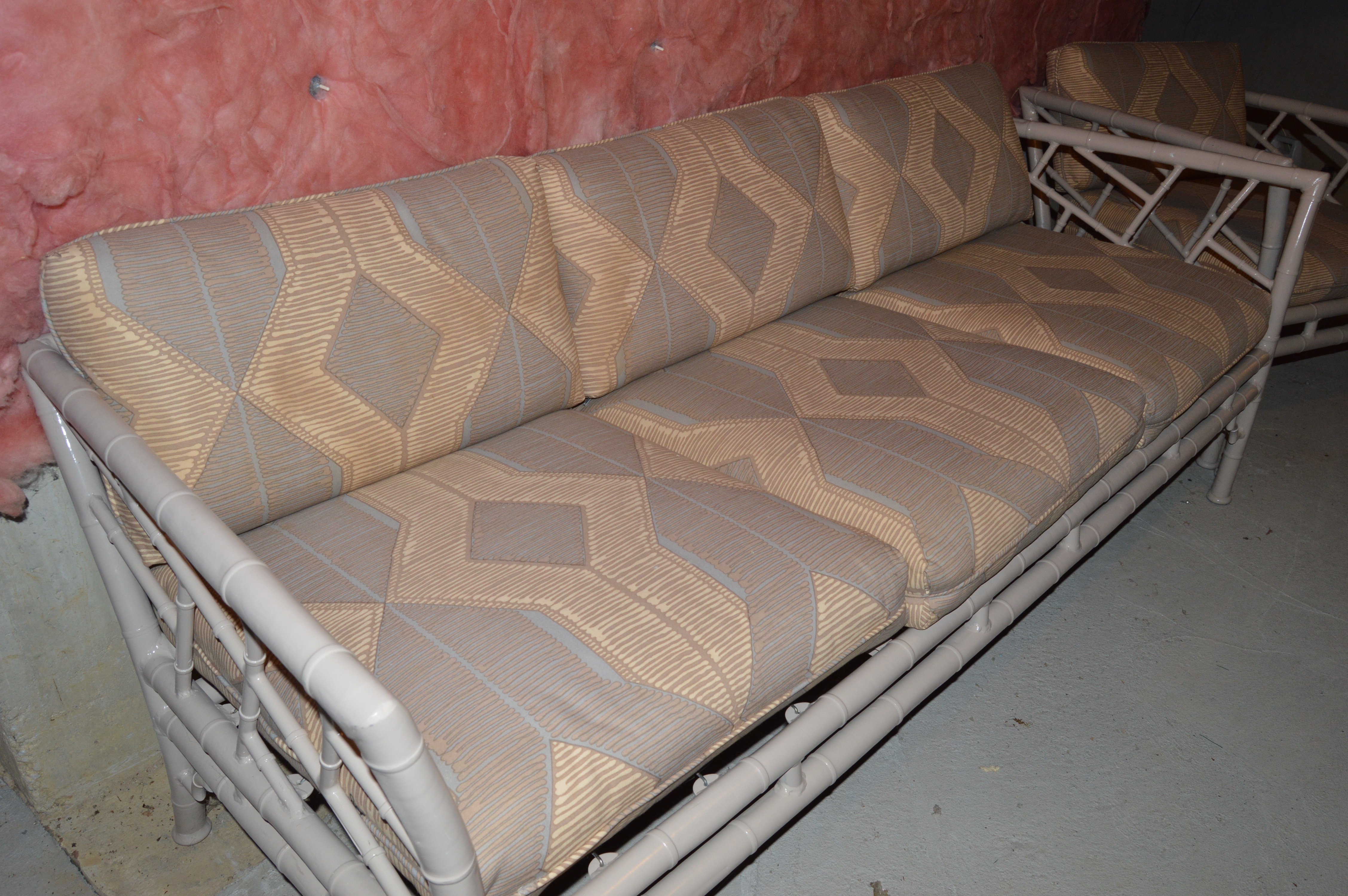 Vintage Meadowcraft Faux Bamboo Sofa and Chair