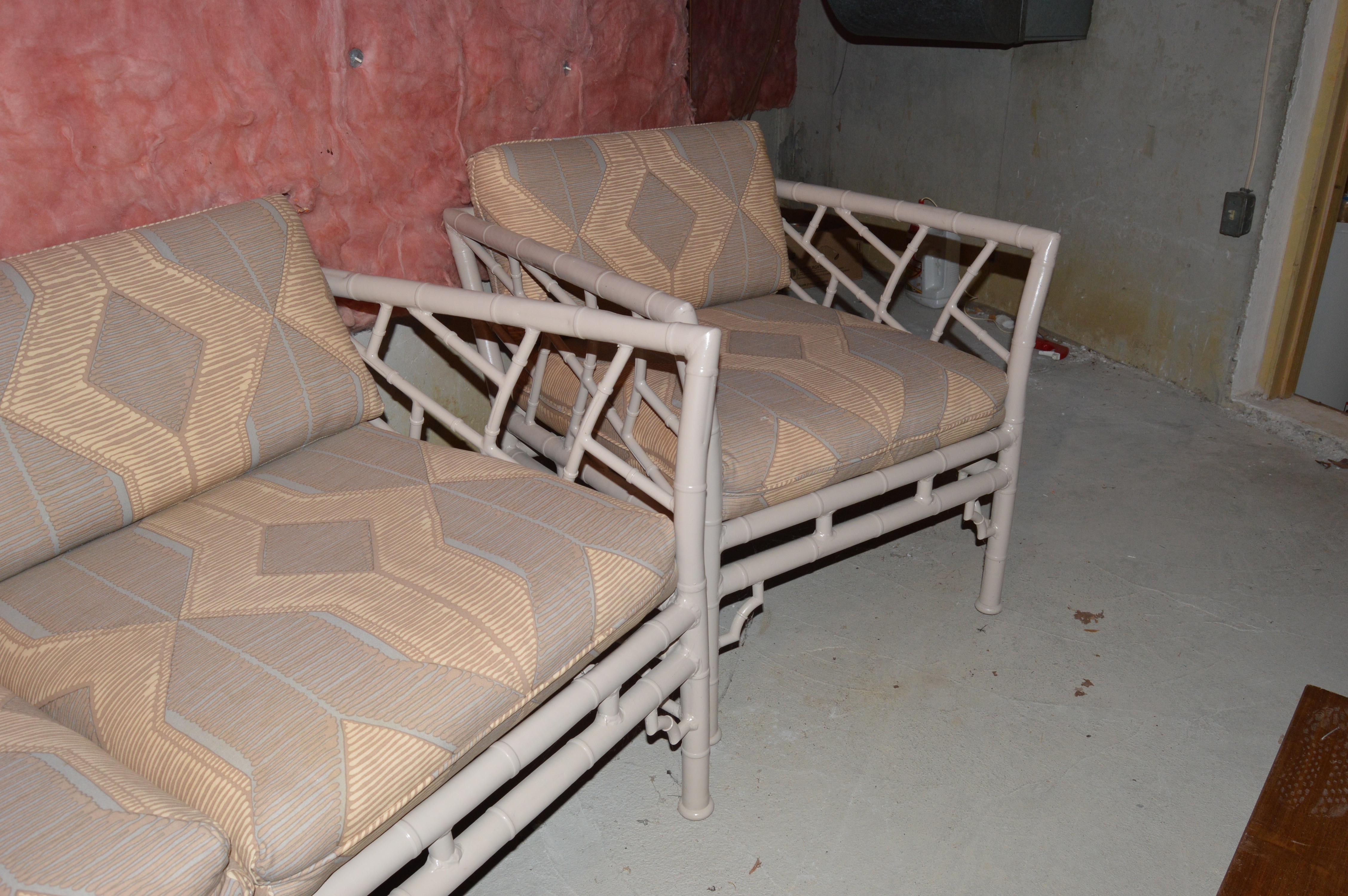 Vintage Meadowcraft Faux Bamboo Sofa and Chair