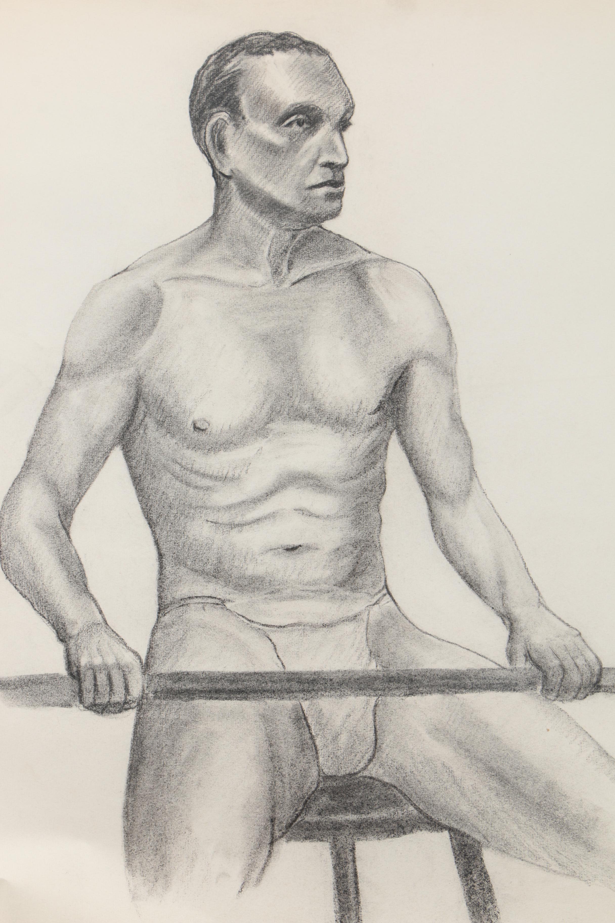Janeczek Charcoal Drawing of Figure Study