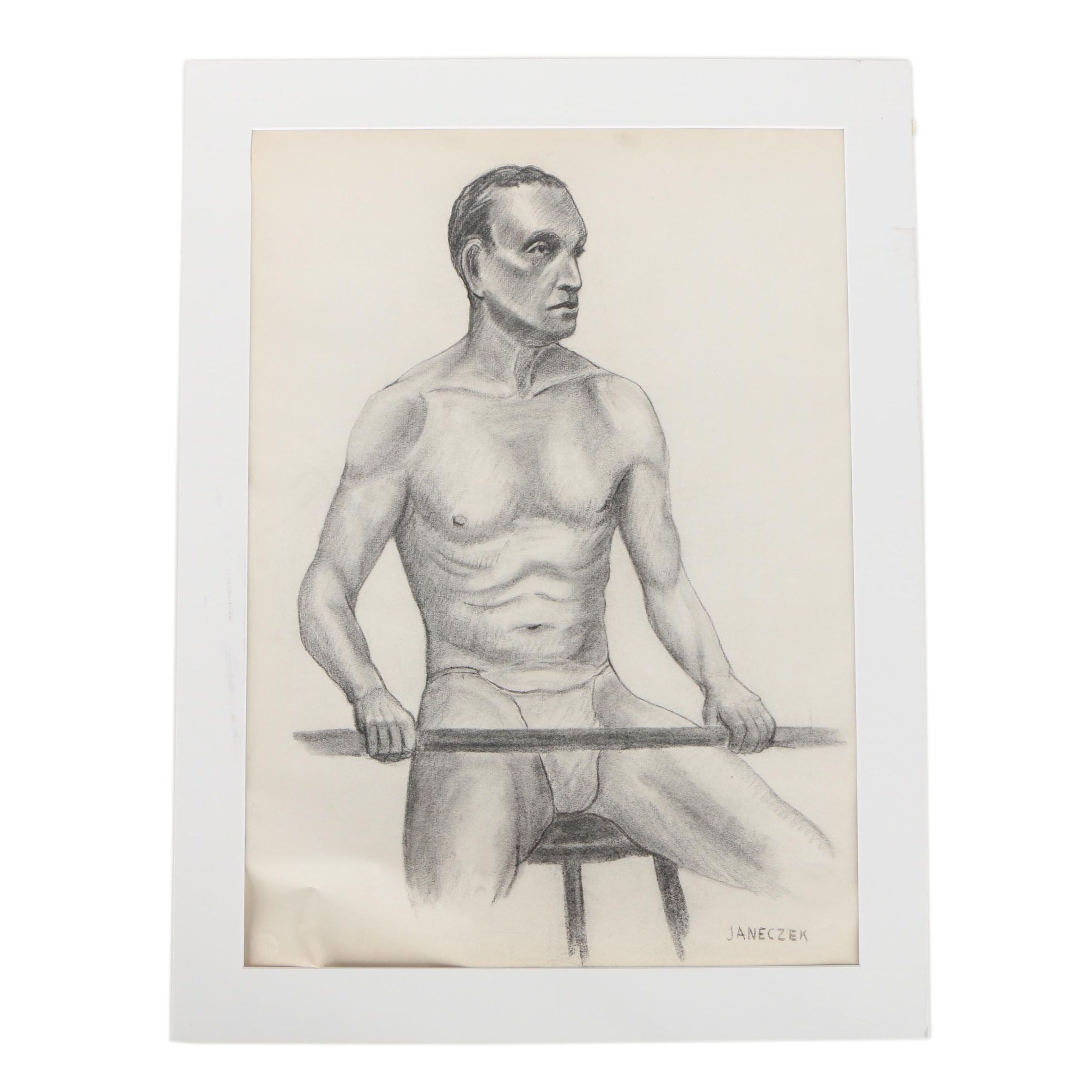 Janeczek Charcoal Drawing of Figure Study