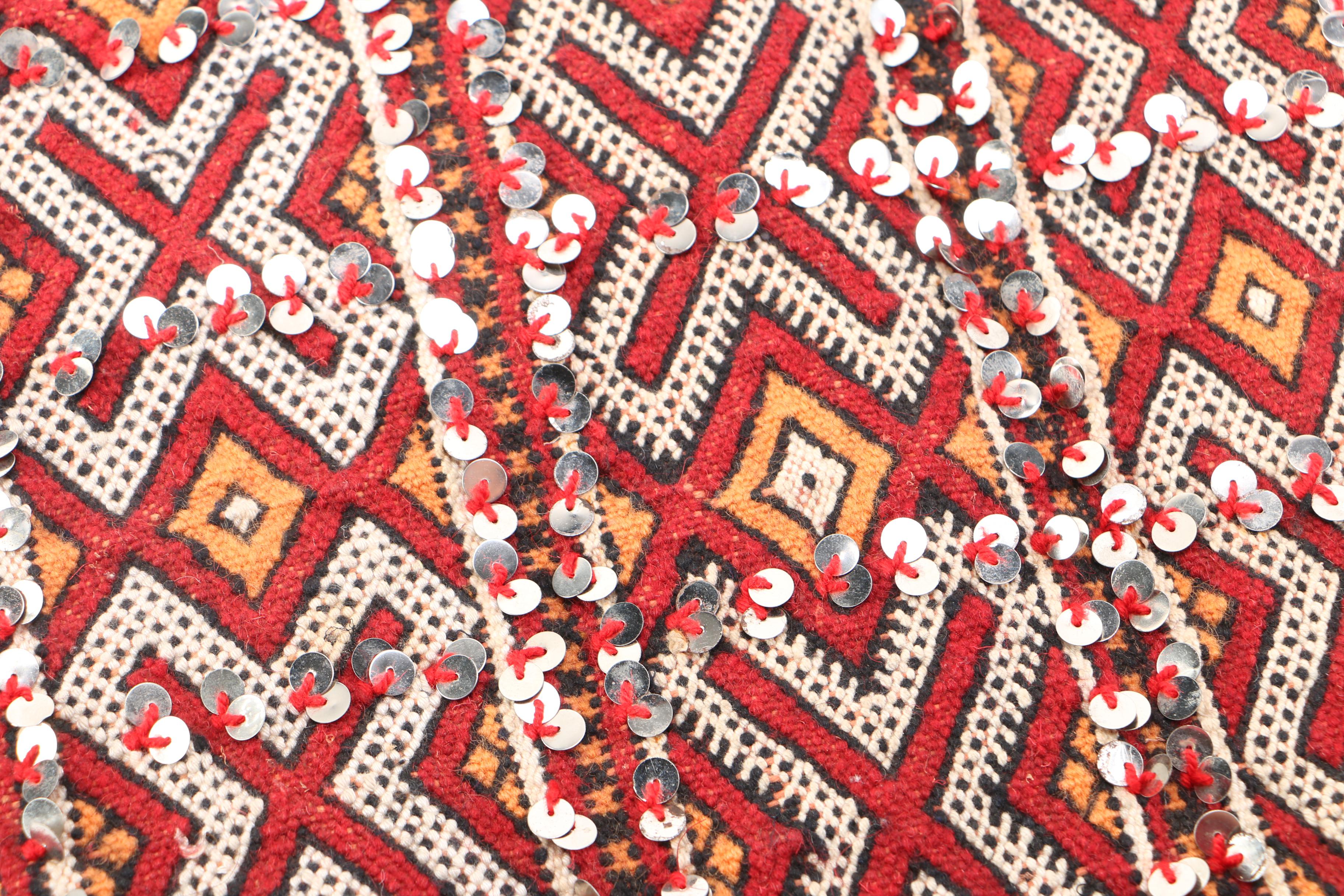 Handwoven Sequined Pillow Cover