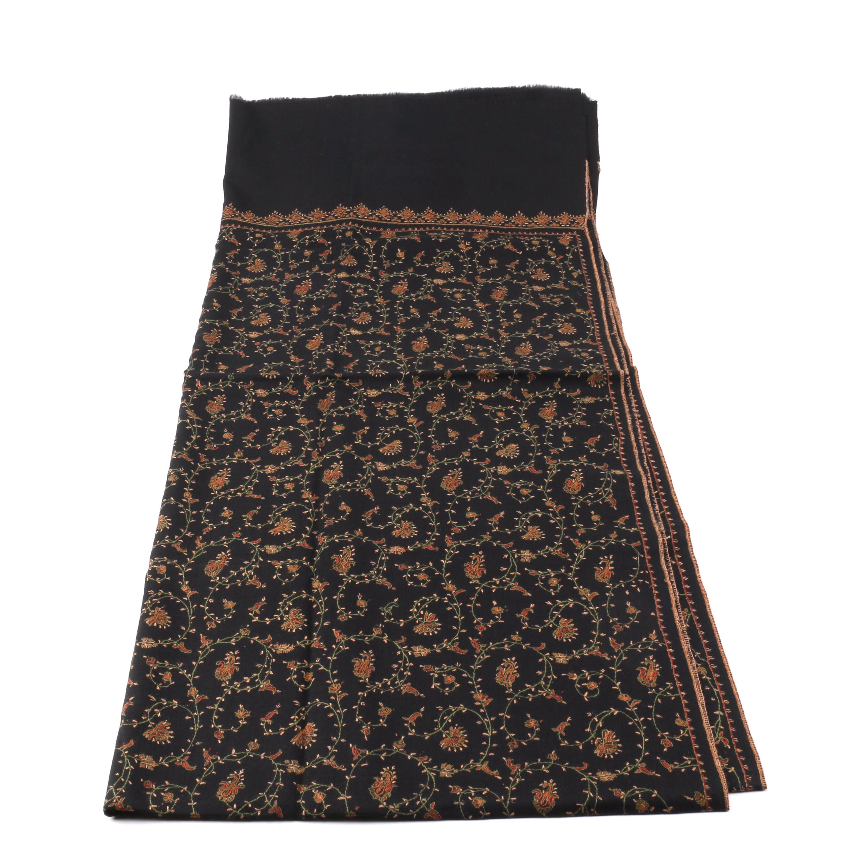 Floral Embroidered Scarf