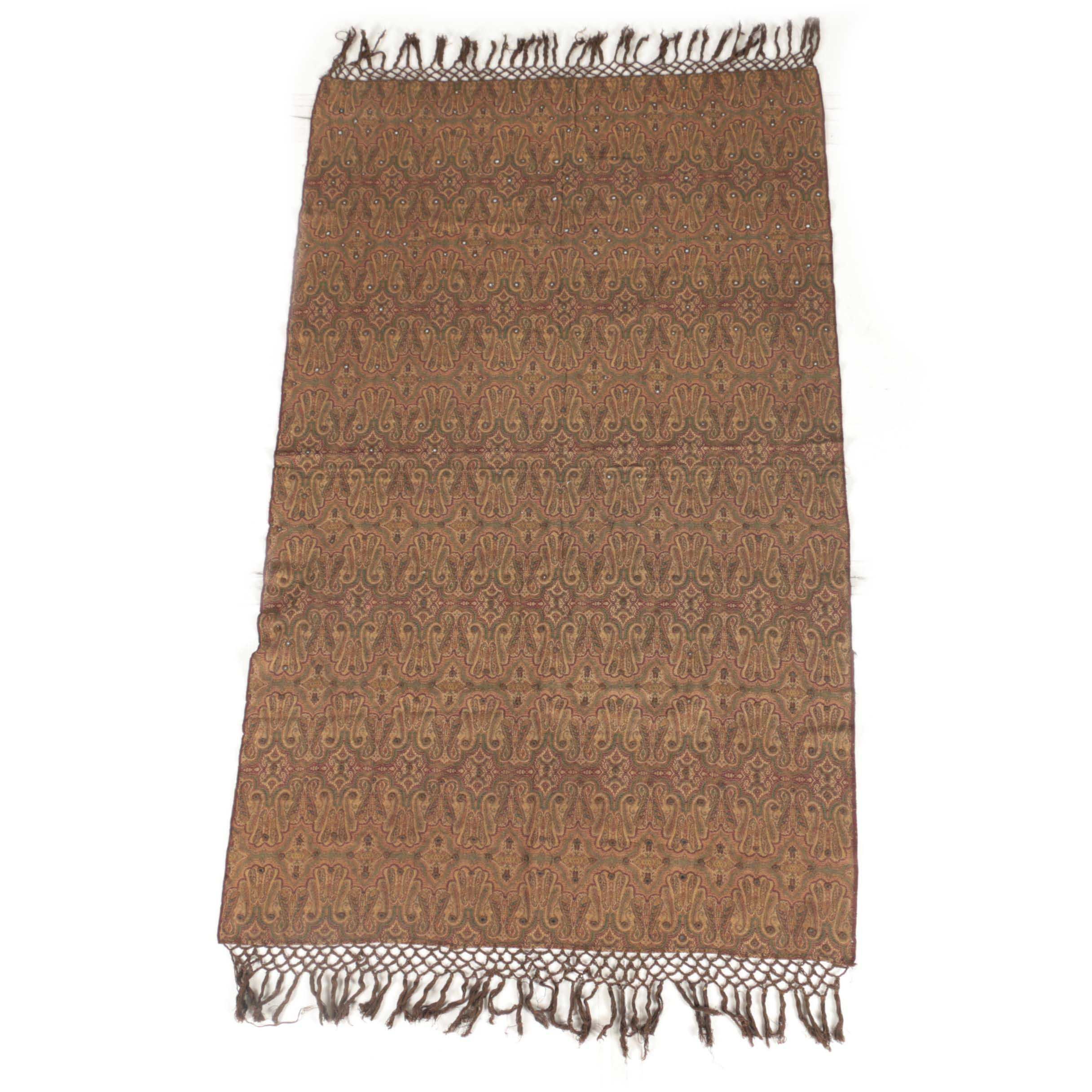 Paisley Patterned Throw with Mirror Accents