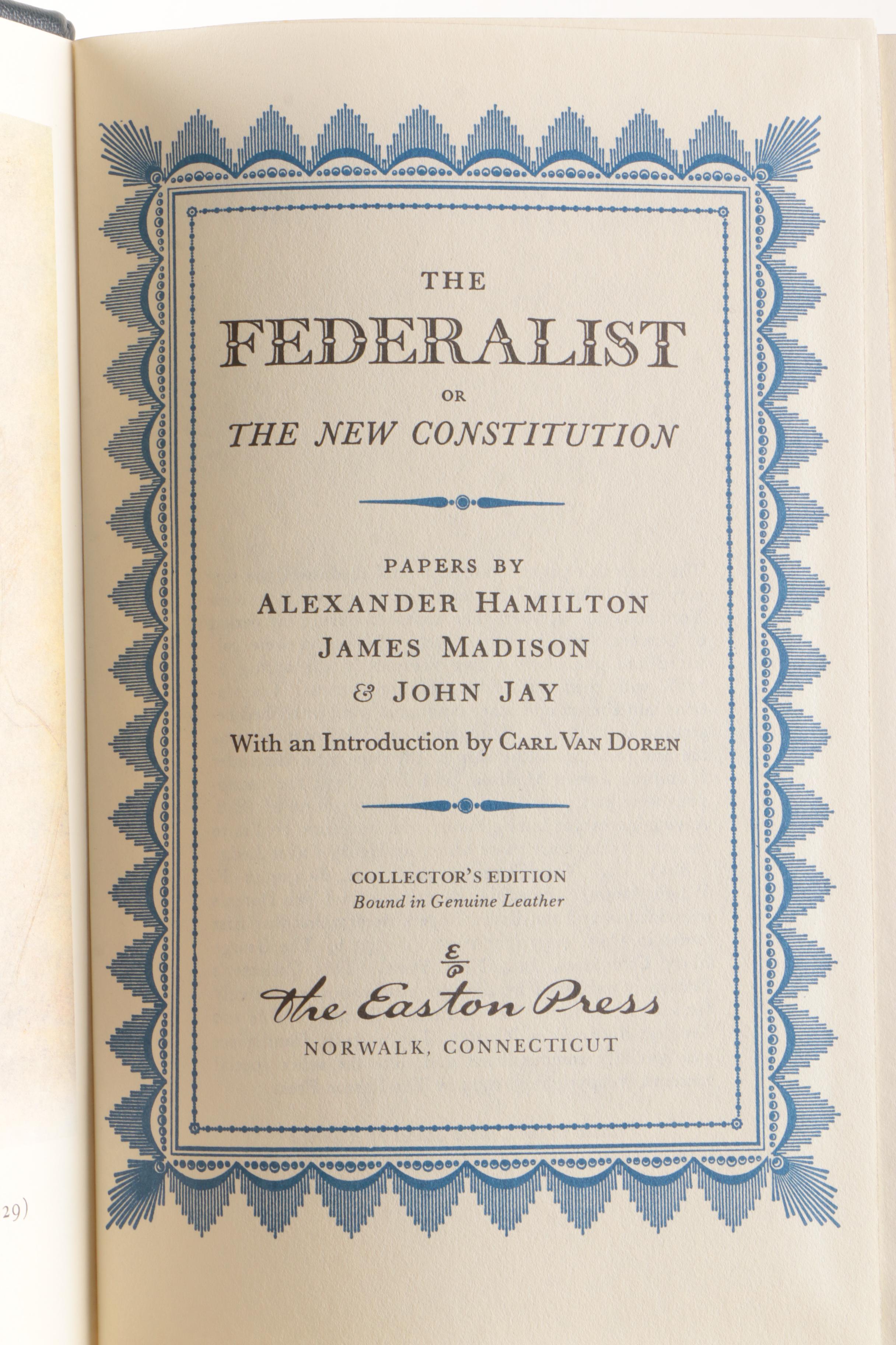 Easton Press Collector's Edition Books by U.S. Founding Fathers