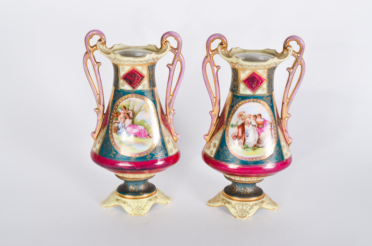 Collection of Antique Hand-Painted Austrian Porcelain