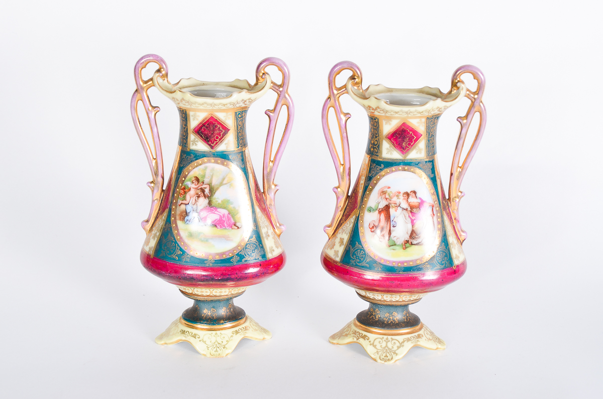 Collection of Antique Hand-Painted Austrian Porcelain