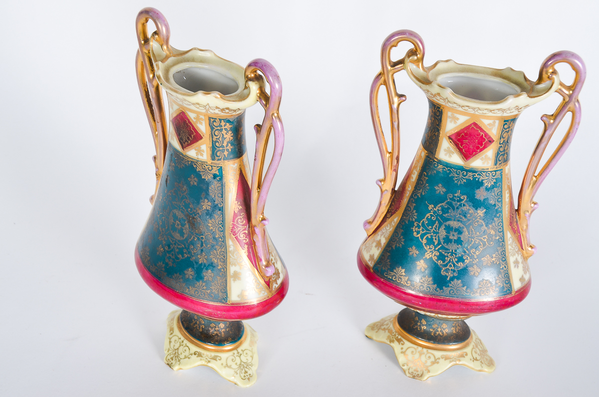 Collection of Antique Hand-Painted Austrian Porcelain