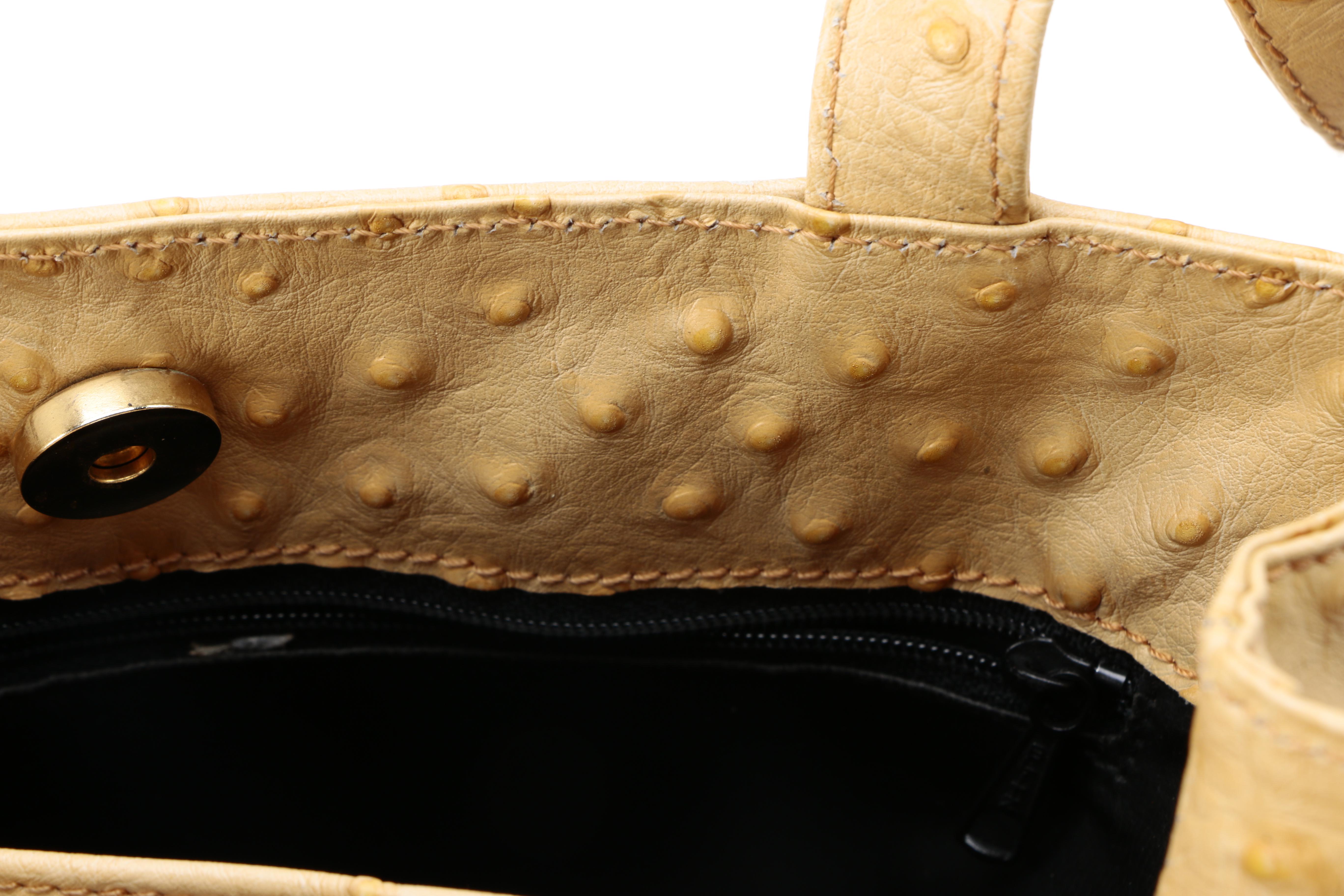 Ostrich Leather Shoulder Bag