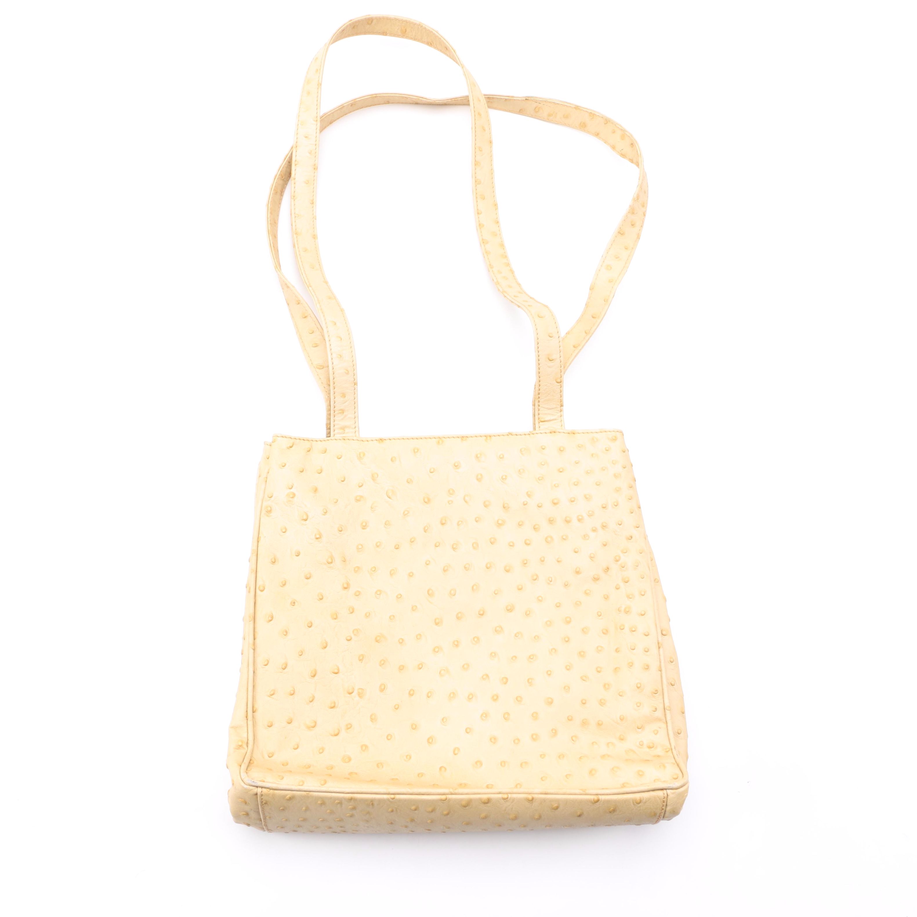 Ostrich Leather Shoulder Bag