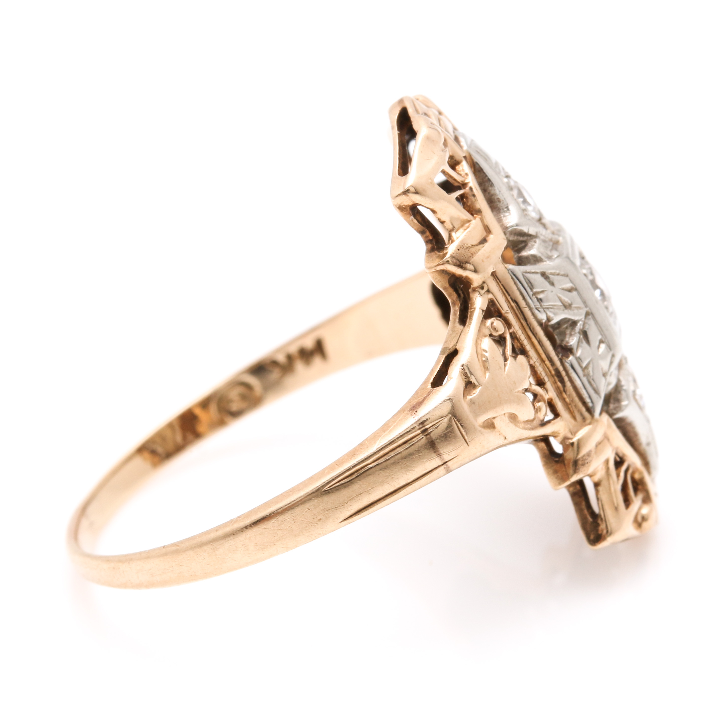 14K Yellow and White Gold Diamond Ring