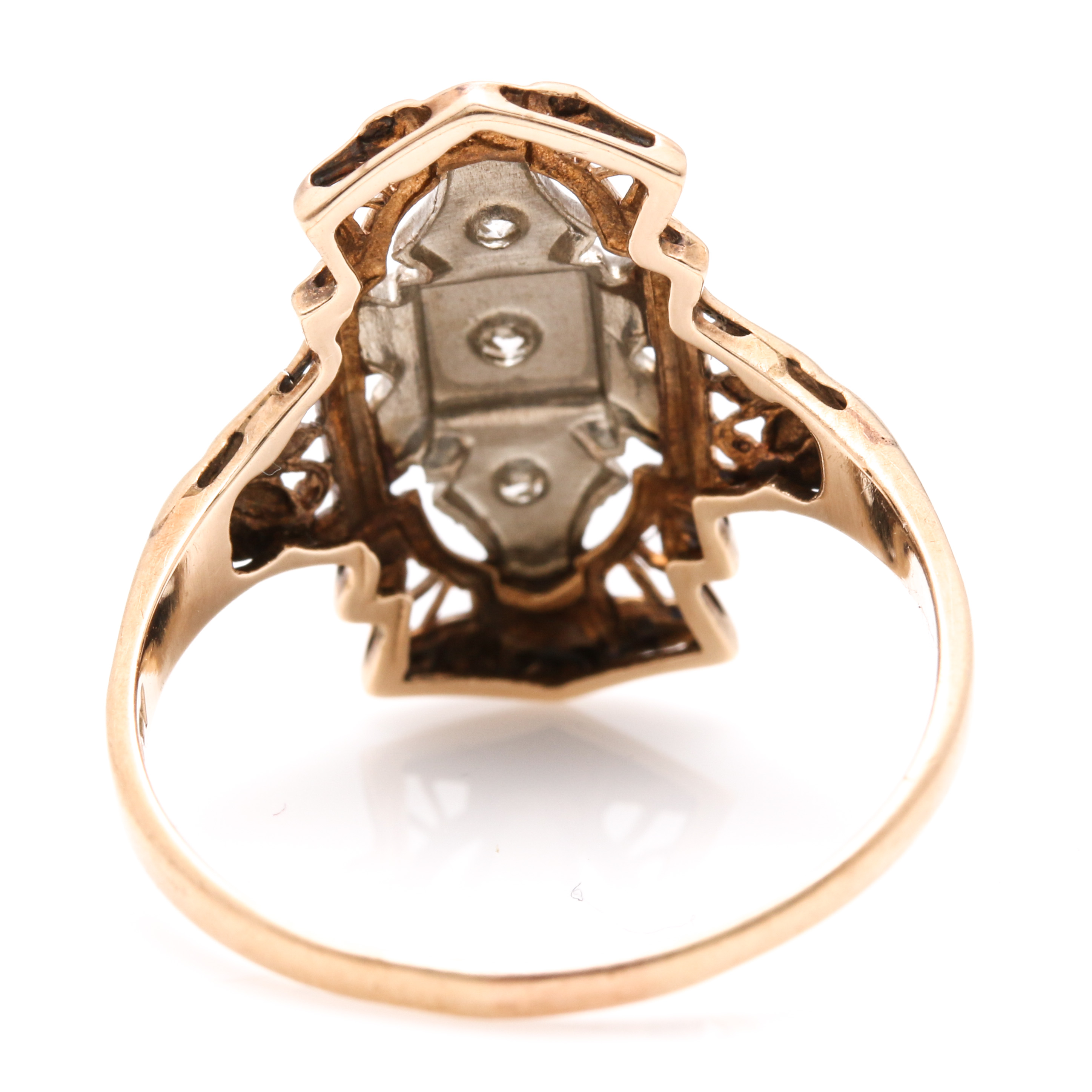 14K Yellow and White Gold Diamond Ring