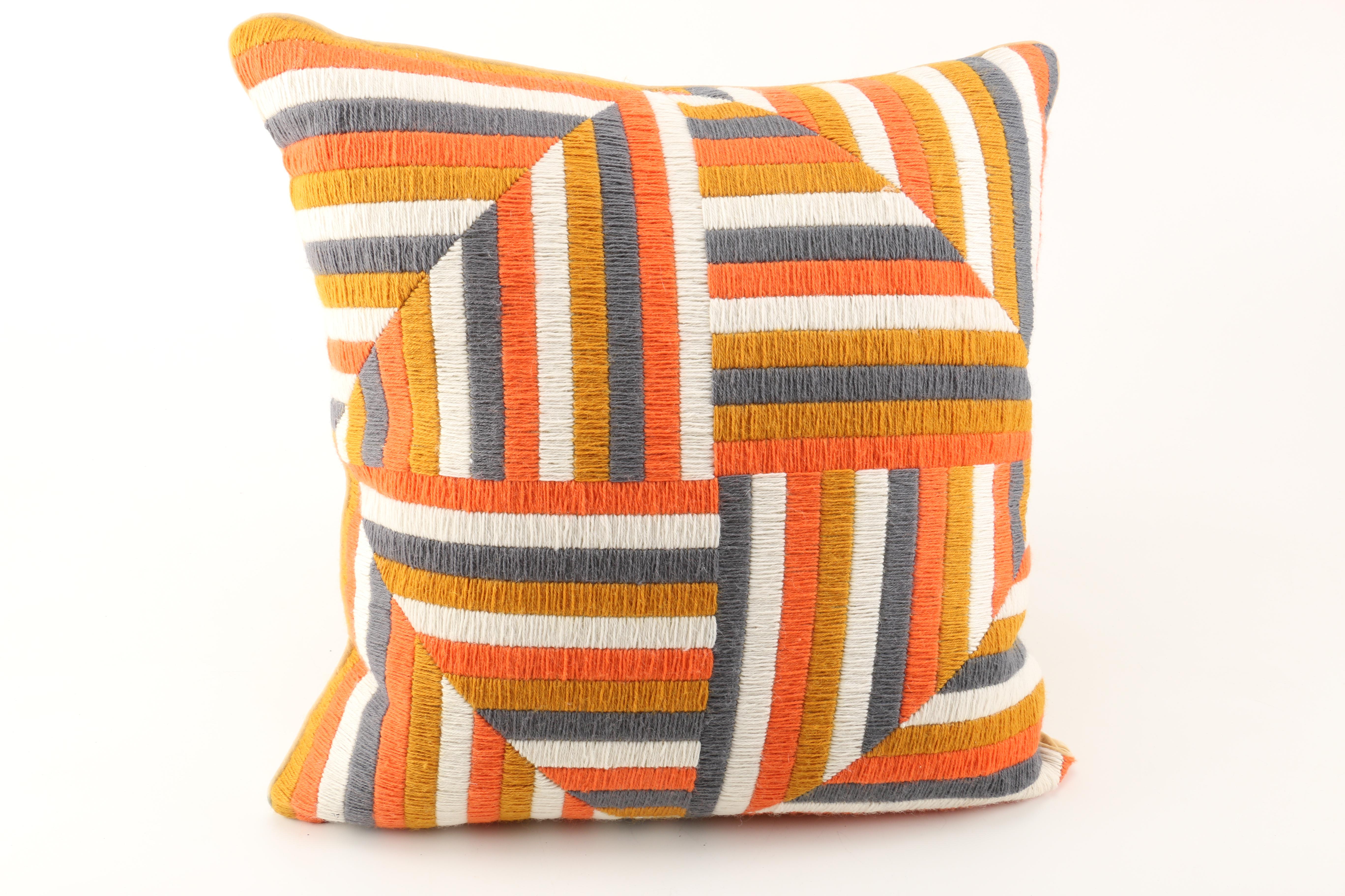 Jonathan Adler Orange, White, and Black Throw Pillows