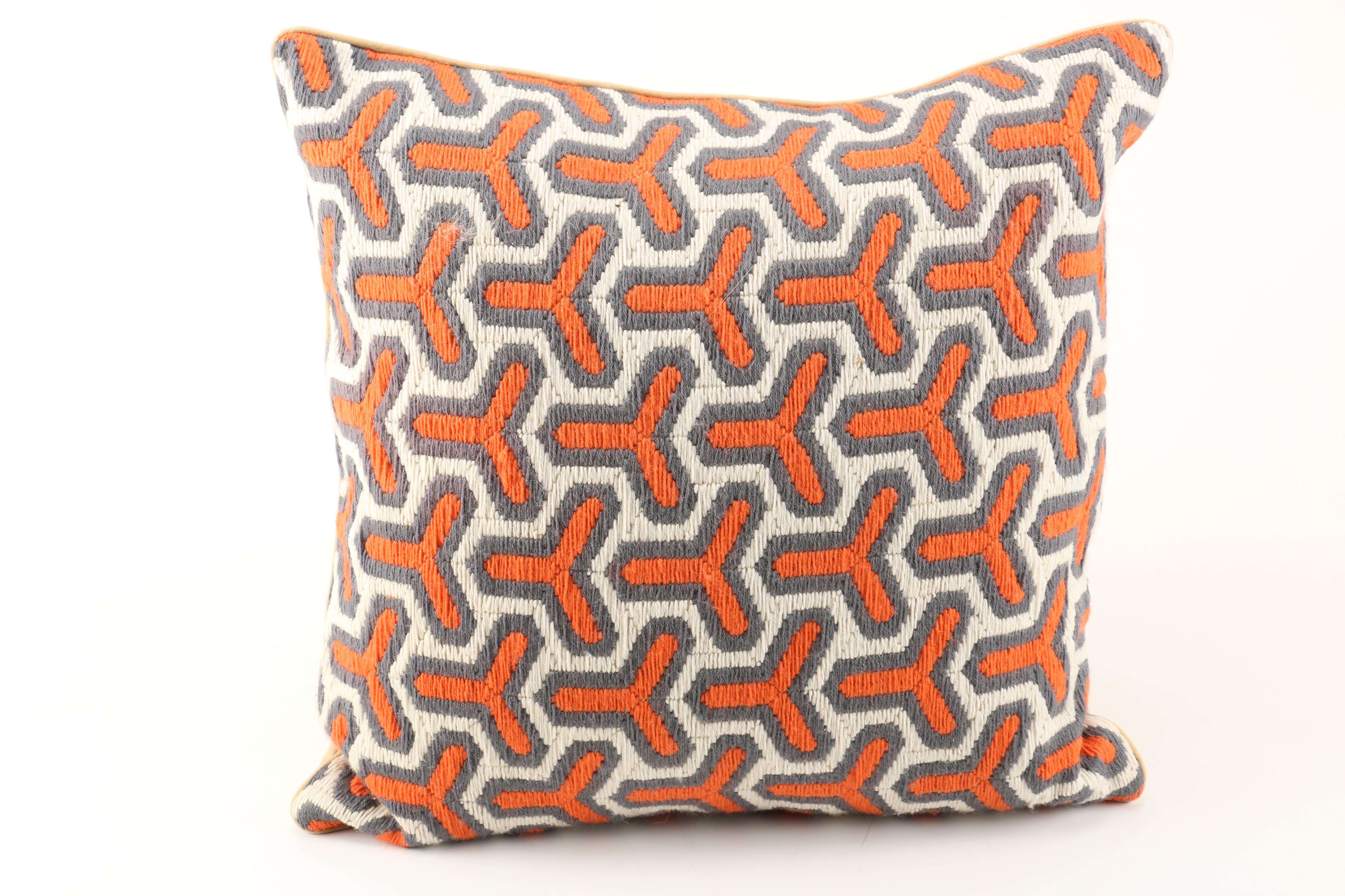 Jonathan Adler Orange, White, and Black Throw Pillows