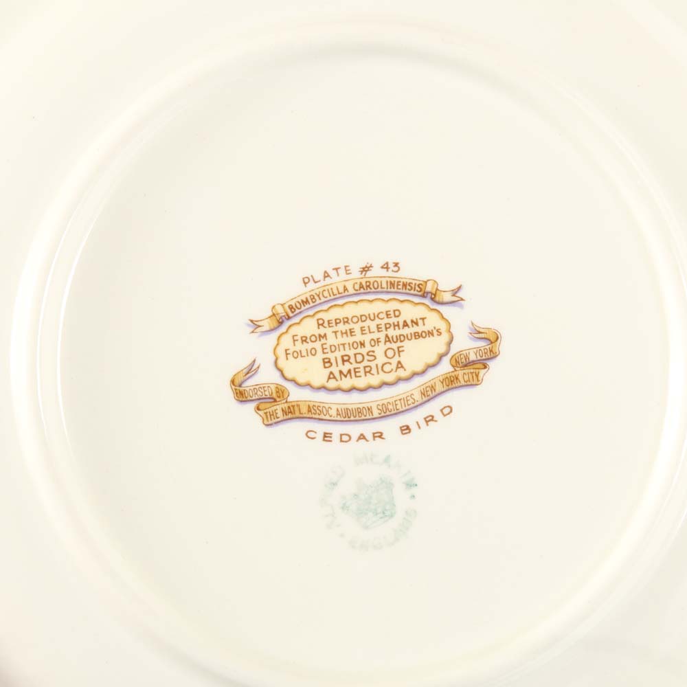 Alfred Meakin "Birds of America: Cedar Bird" Dinner Plates