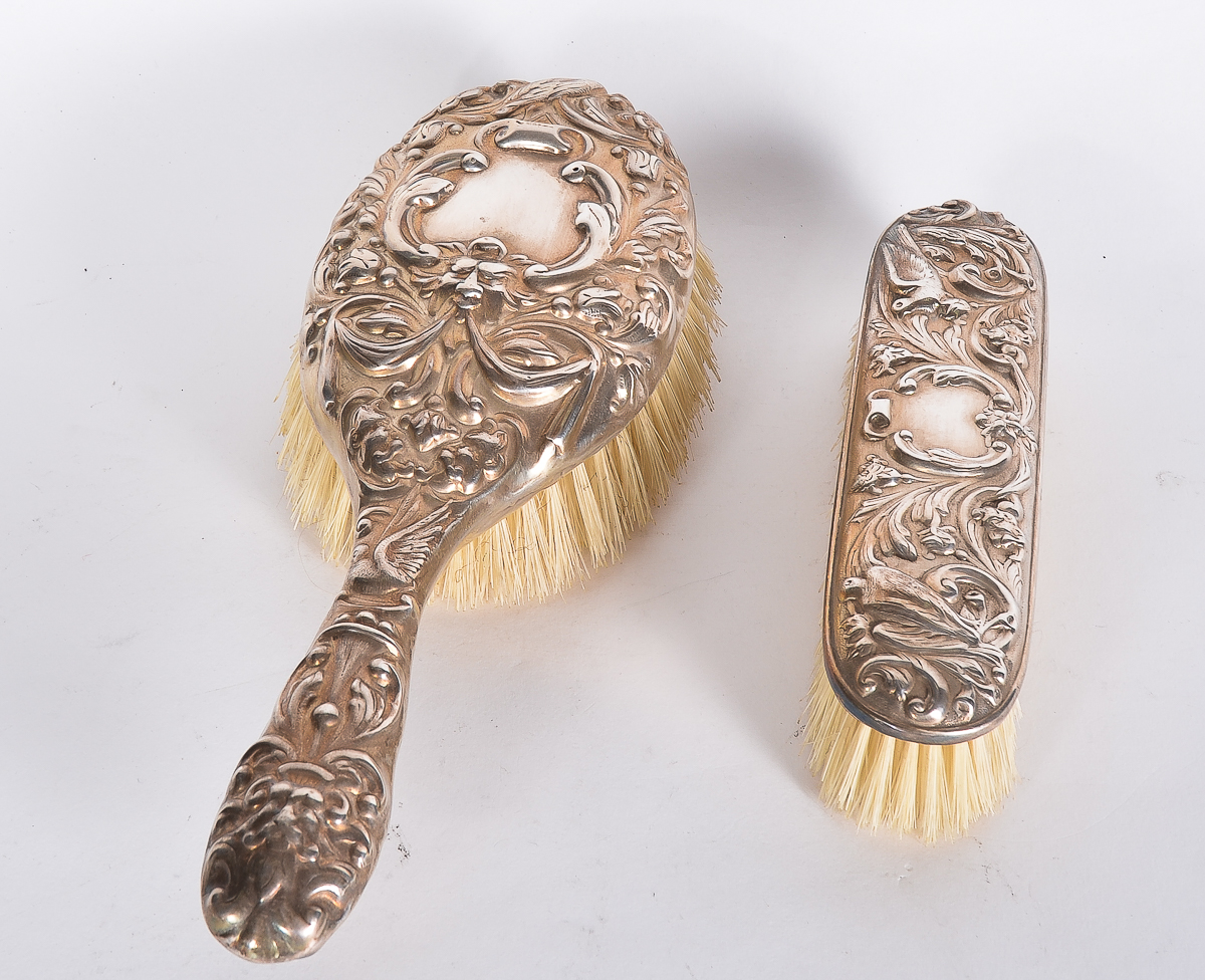 Vintage Sterling Silver Vanity Brush Set