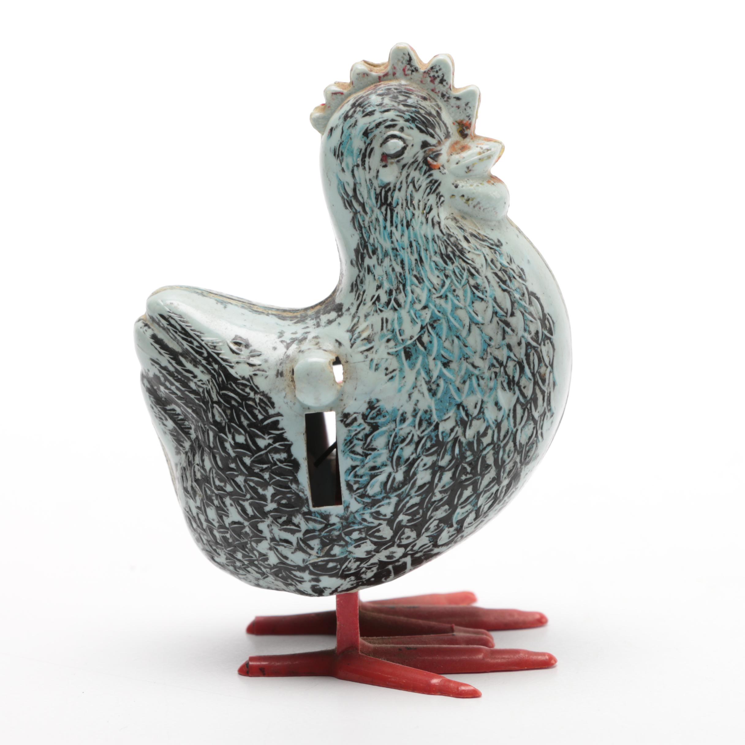 Vintage Tin Litho Cat, Chicken and Music Box Toys