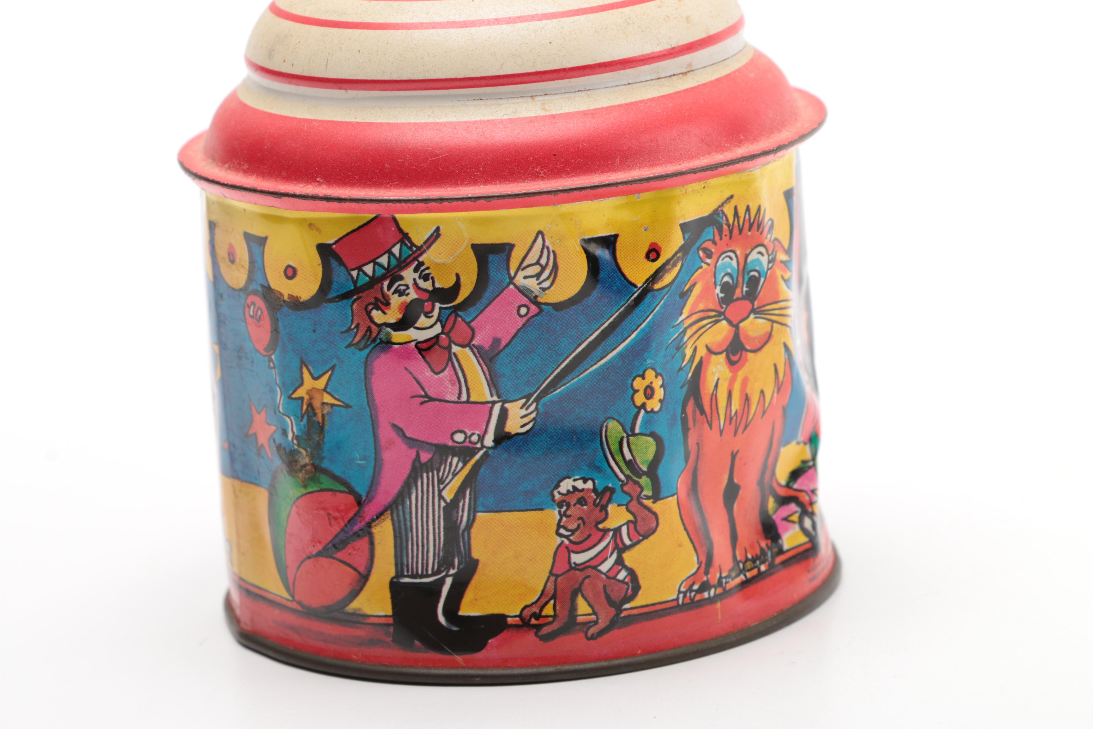Vintage Tin Litho Cat, Chicken and Music Box Toys