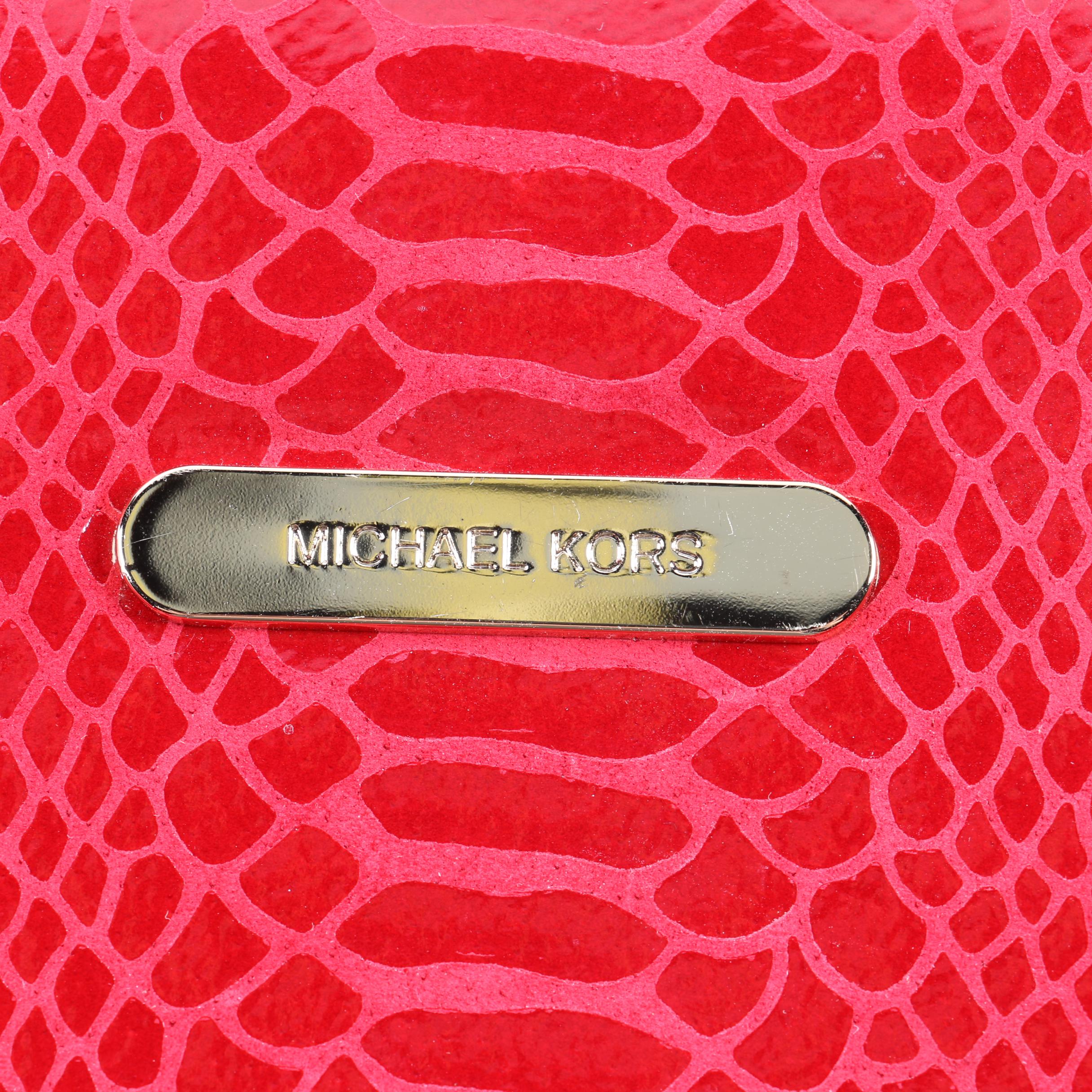 MICHAEL Michael Kors Red Faux Snakeskin