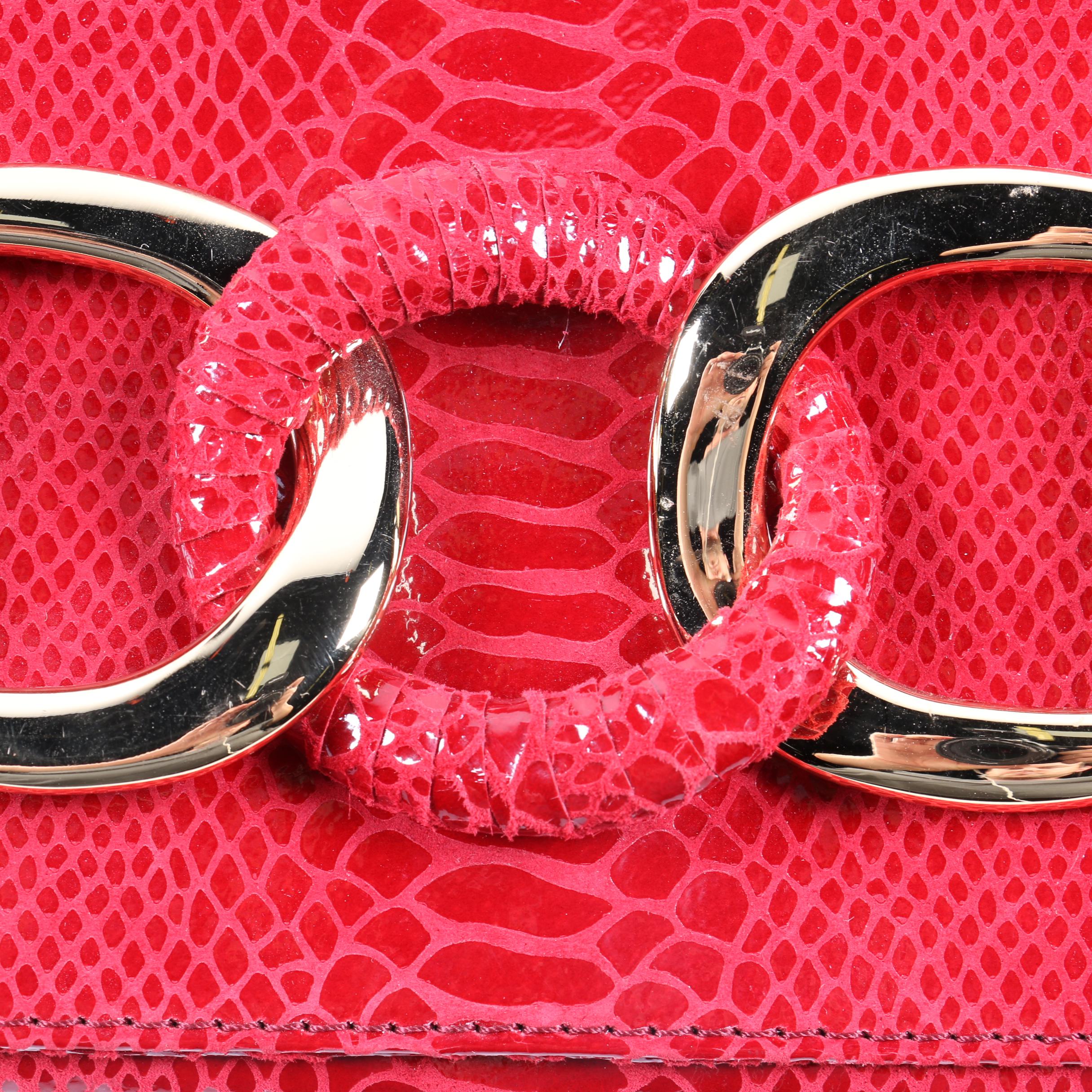MICHAEL Michael Kors Red Faux Snakeskin