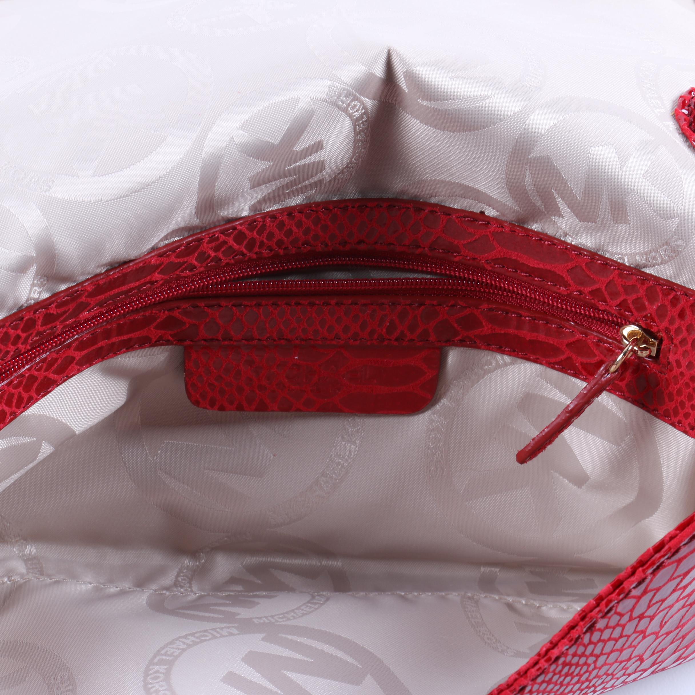 MICHAEL Michael Kors Red Faux Snakeskin