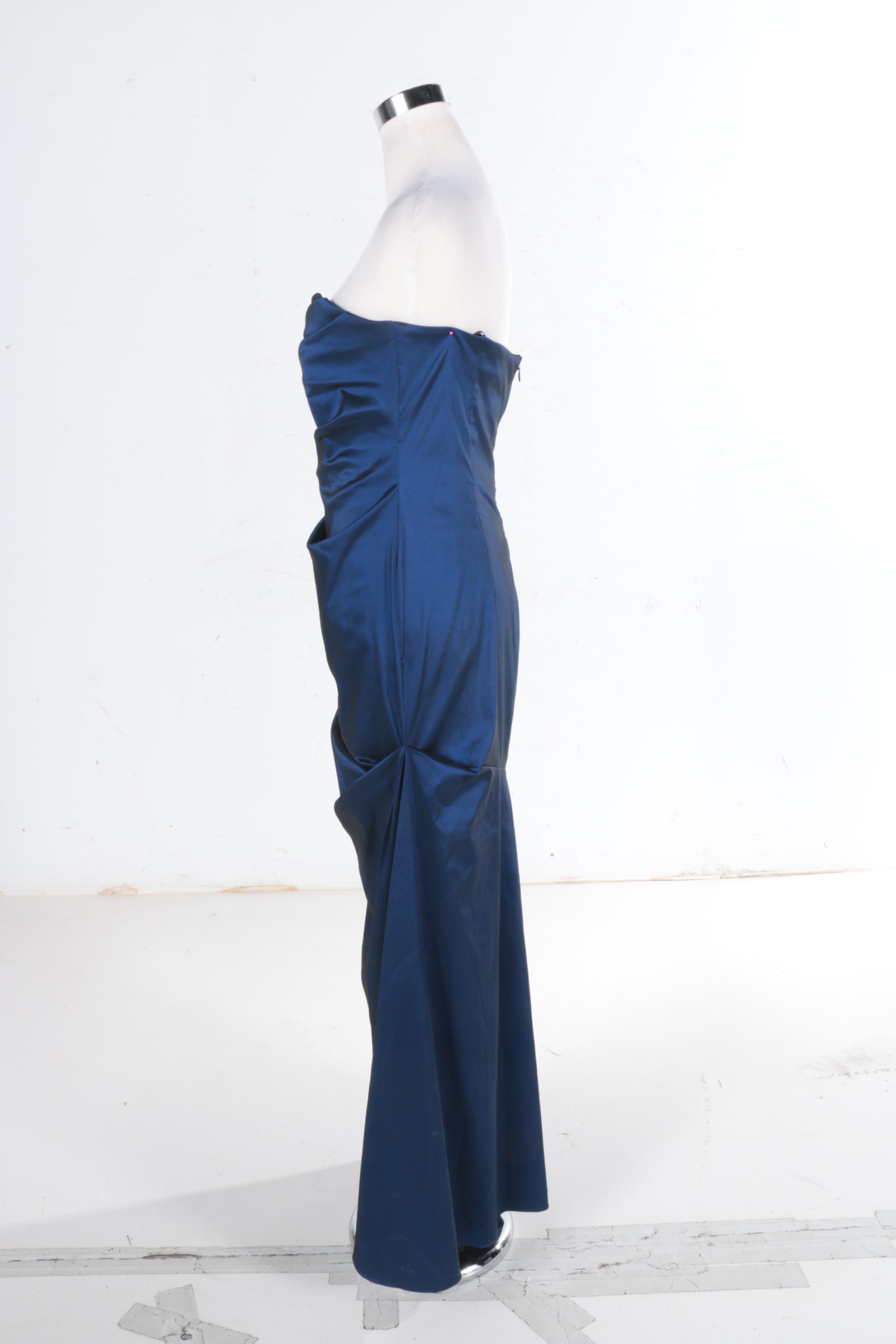 David Meister Ruched Evening Gown