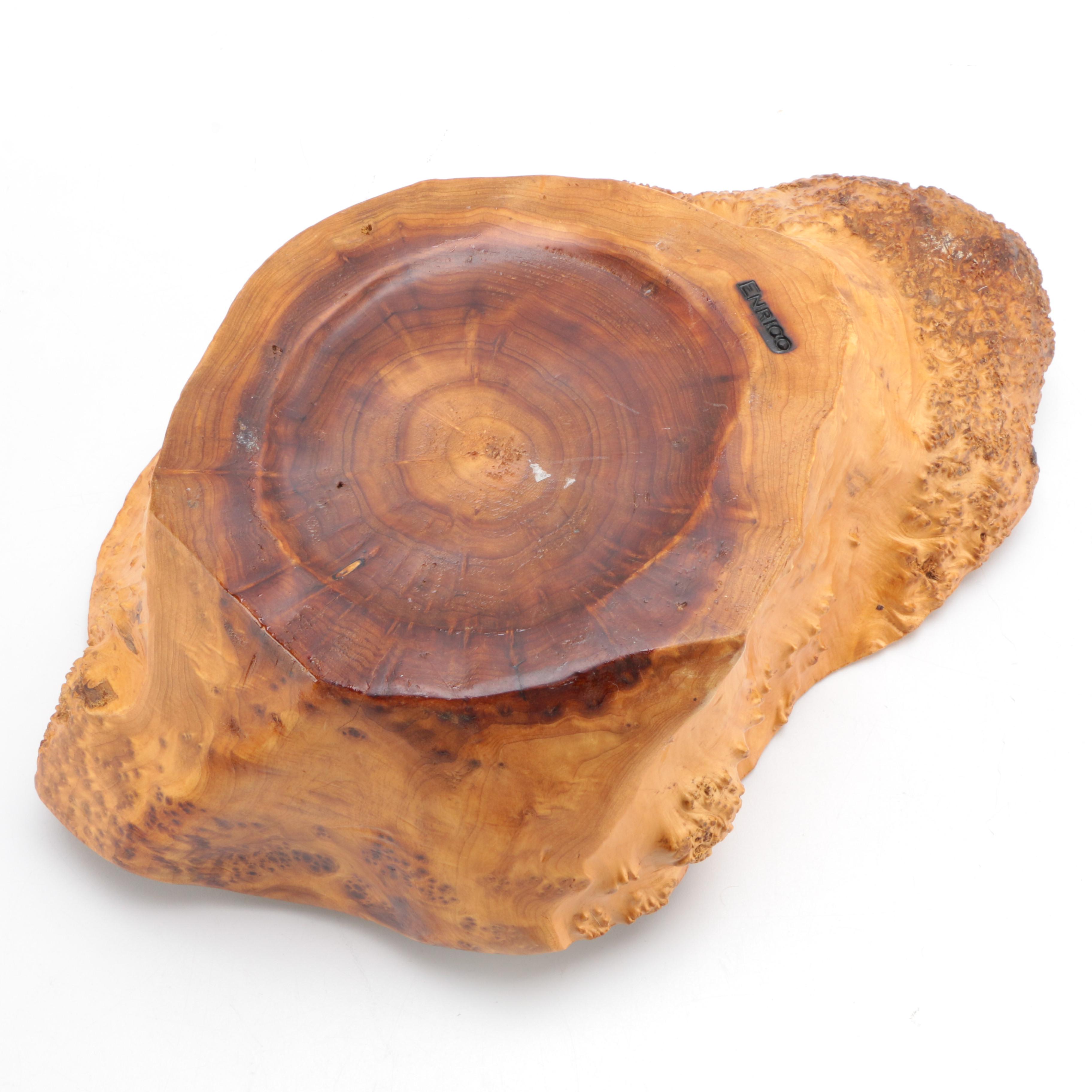 Brown Wooden Decorative Bowl by Enrico