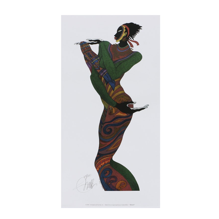 Charles Bibbs Limited Edition Offset Lithograph on Paper "Ebony Series VI"