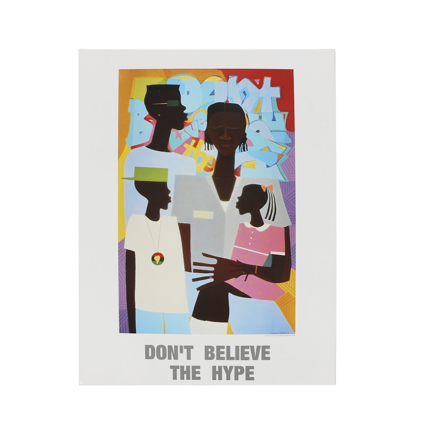 Varnette P. Honeywood Offset Lithograph Poster on Paper "Don't Believe The Hype"