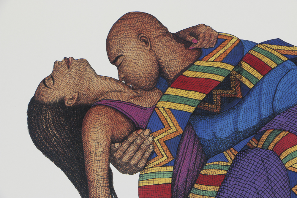 Albert Fennell Signed Artist's Proof Offset Lithograph on Paper "Passion in Kente"