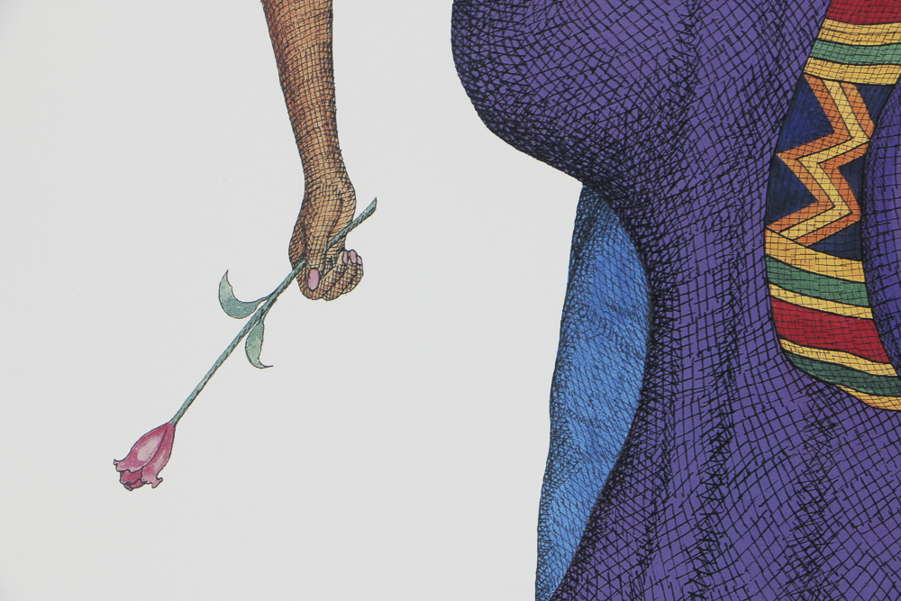 Albert Fennell Signed Artist's Proof Offset Lithograph on Paper "Passion in Kente"