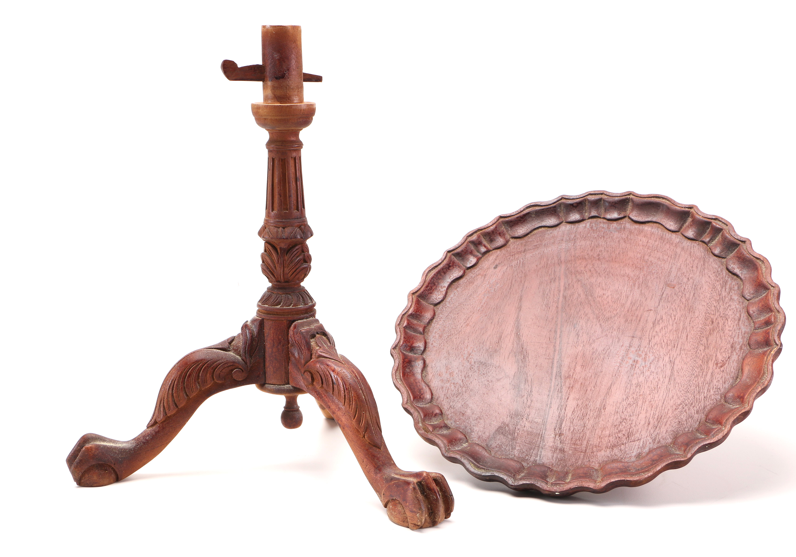 Miniature Chippendale Style Tea Table With Dome Top Trunk