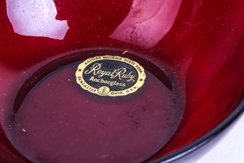 Anchor Hocking "Royal Ruby" Depression Glass Tableware